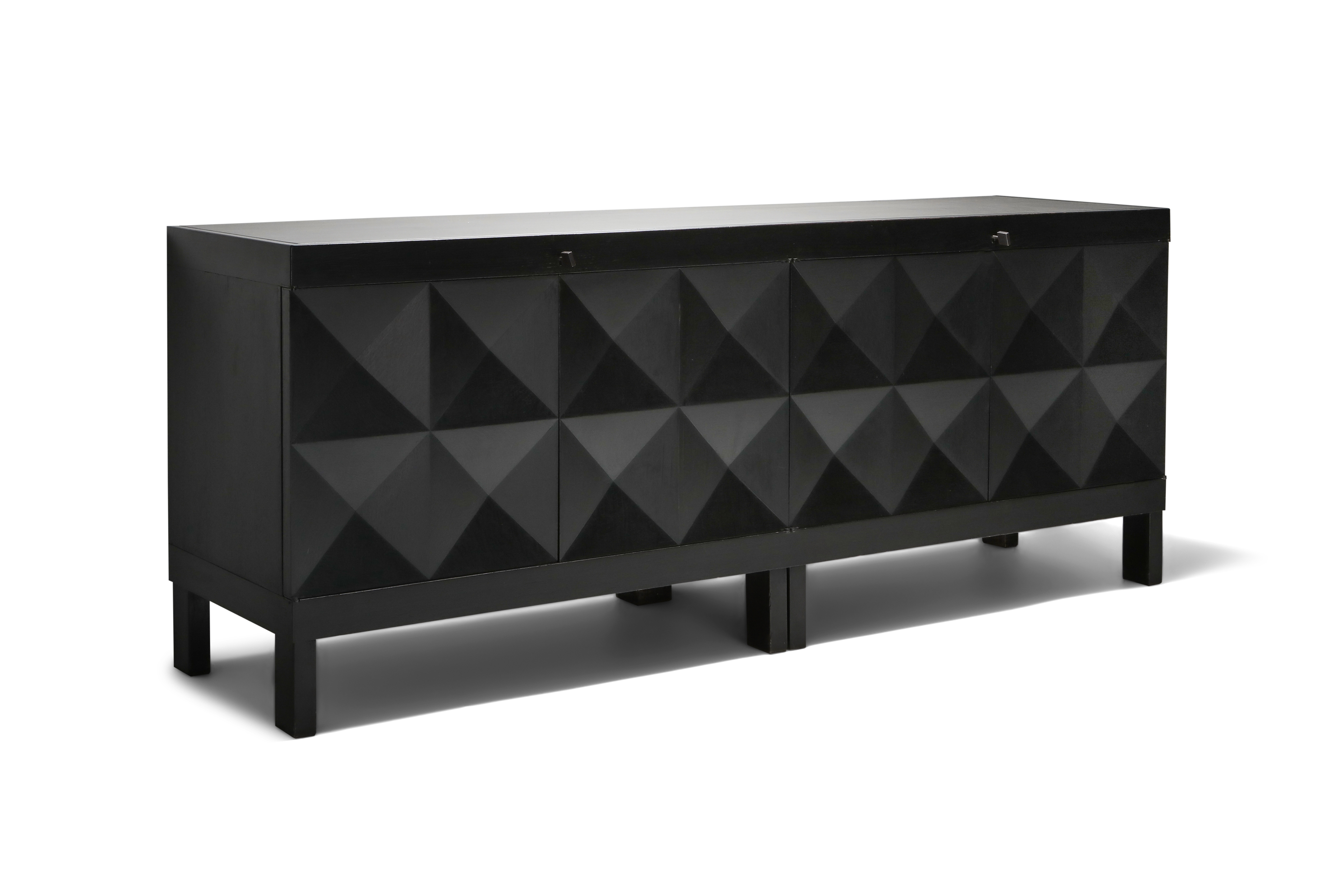De Coene brutalist stained oak credenza - 1970's