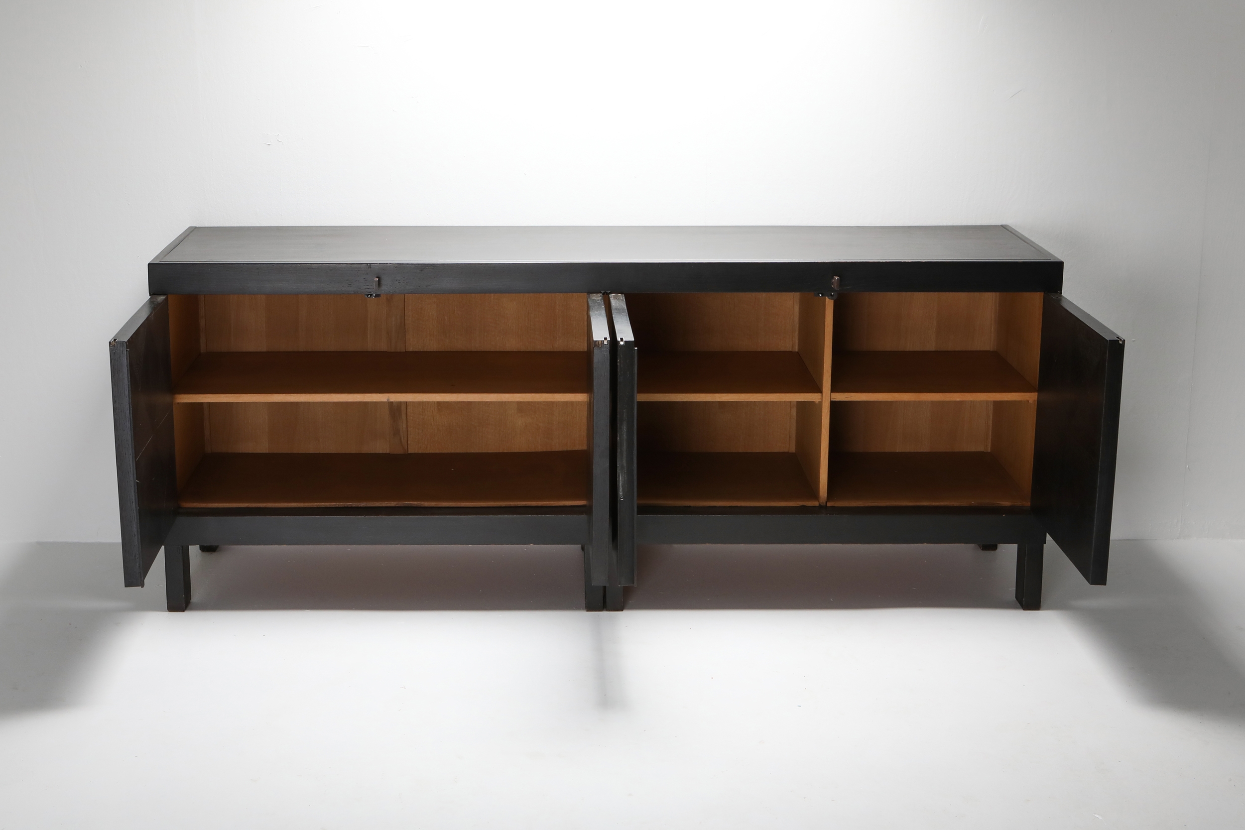 De Coene brutalist stained oak credenza - 1970's