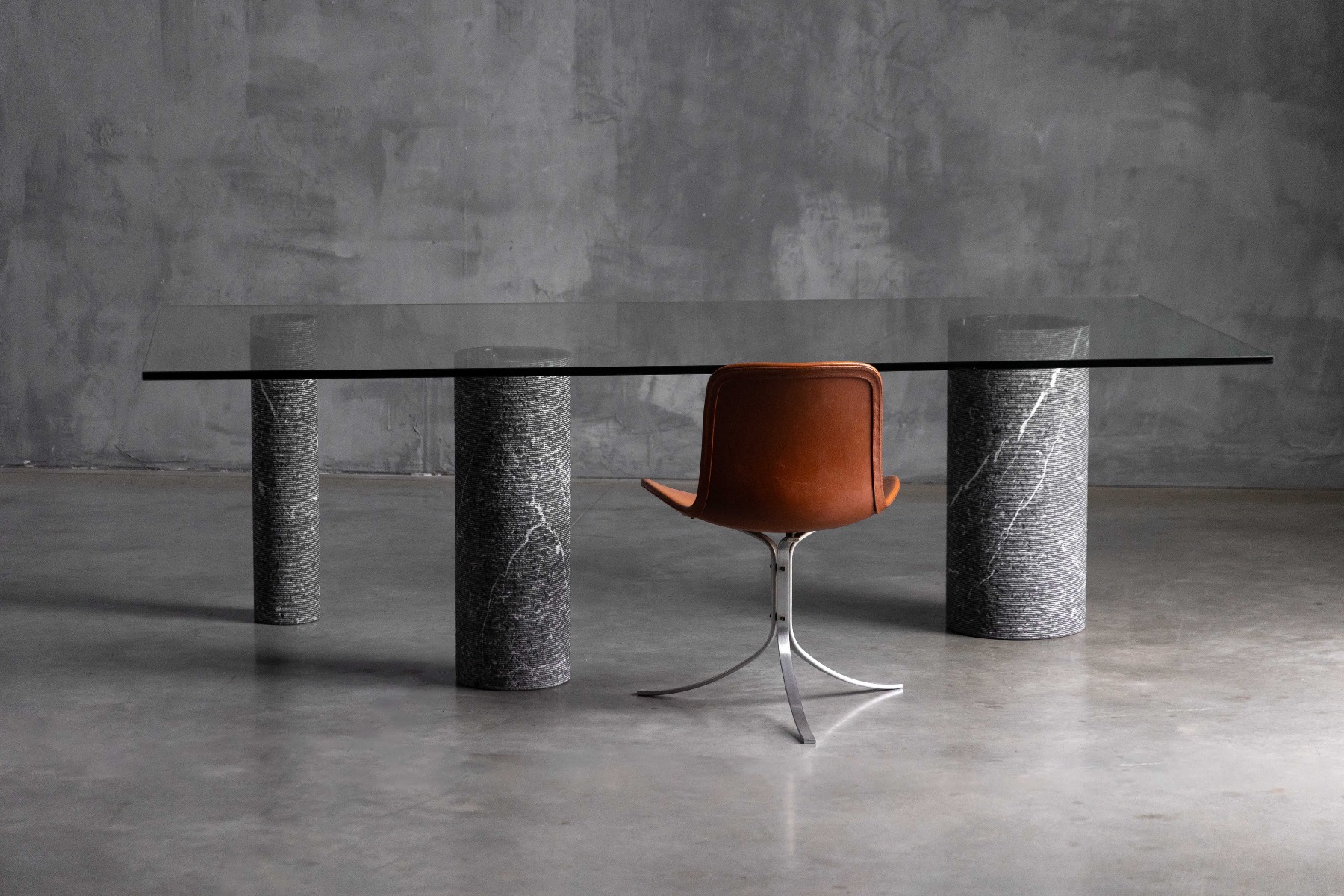 Marble and Glass Dining Table by Massimo Vignelli, Italy – 1980s