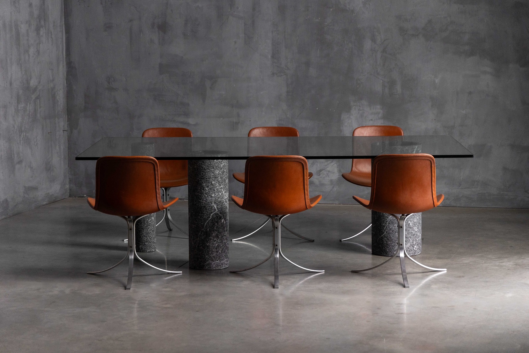 Marble and Glass Dining Table by Massimo Vignelli, Italy – 1980s