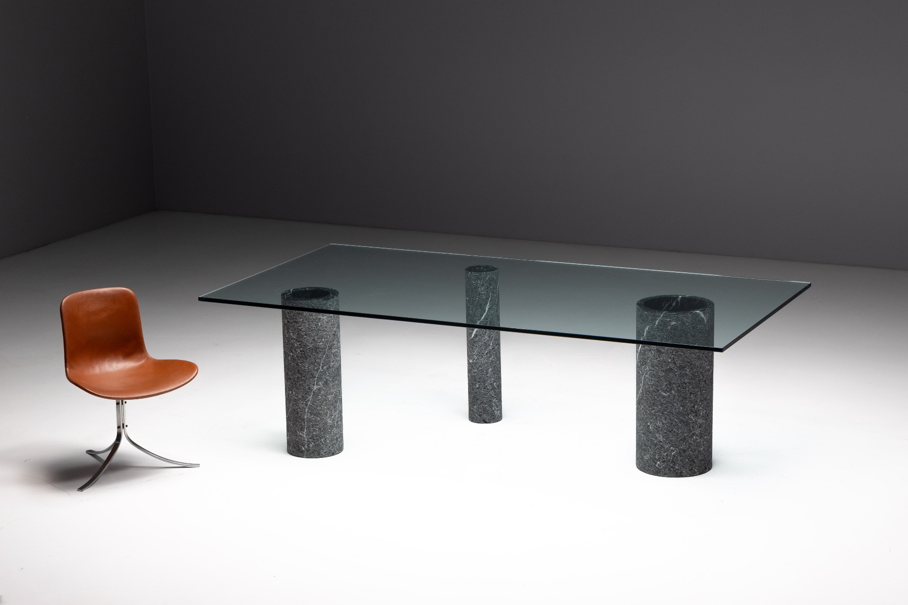 Marble and Glass Dining Table by Massimo Vignelli, Italy – 1980s