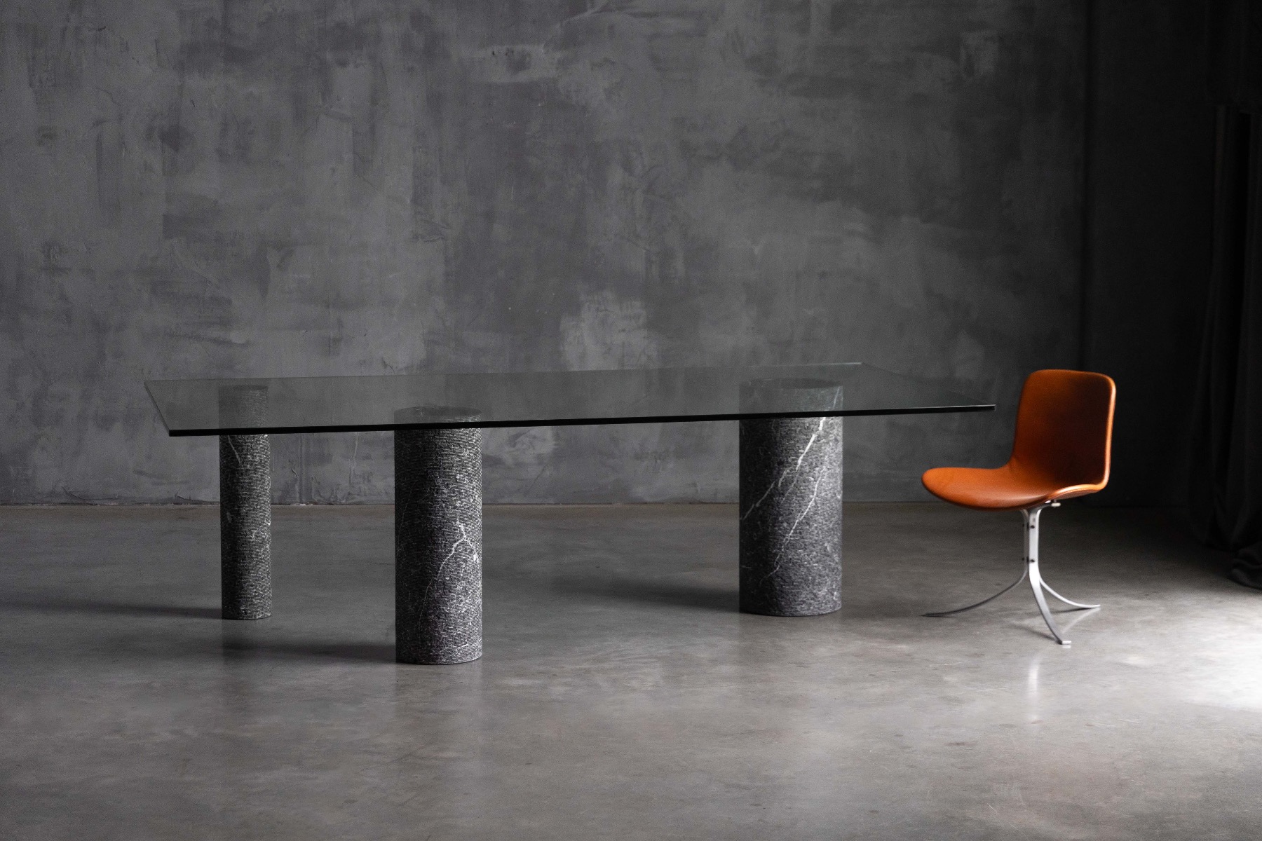 Marble and Glass Dining Table by Massimo Vignelli, Italy – 1980s