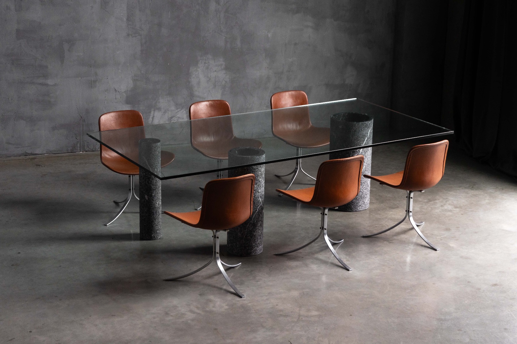Marble and Glass Dining Table by Massimo Vignelli, Italy – 1980s
