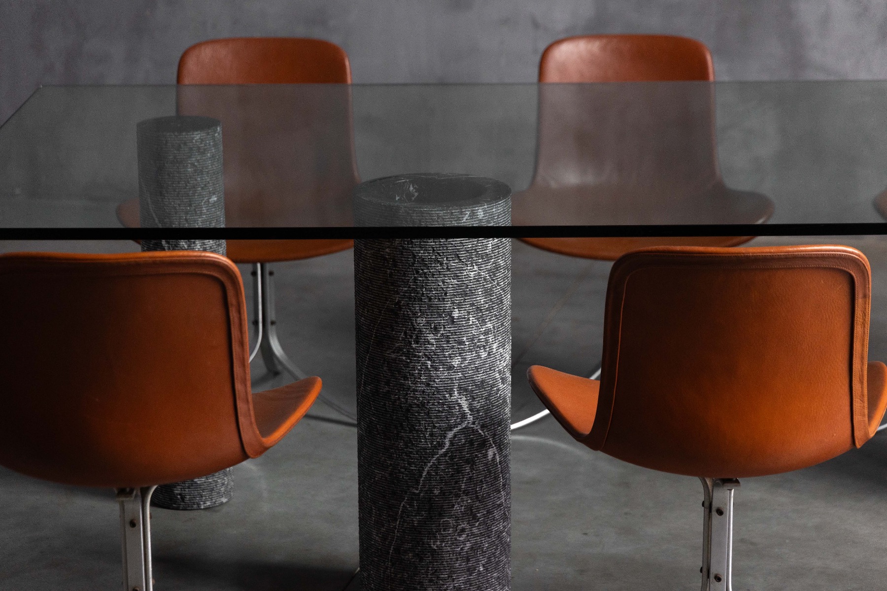 Marble and Glass Dining Table by Massimo Vignelli, Italy – 1980s