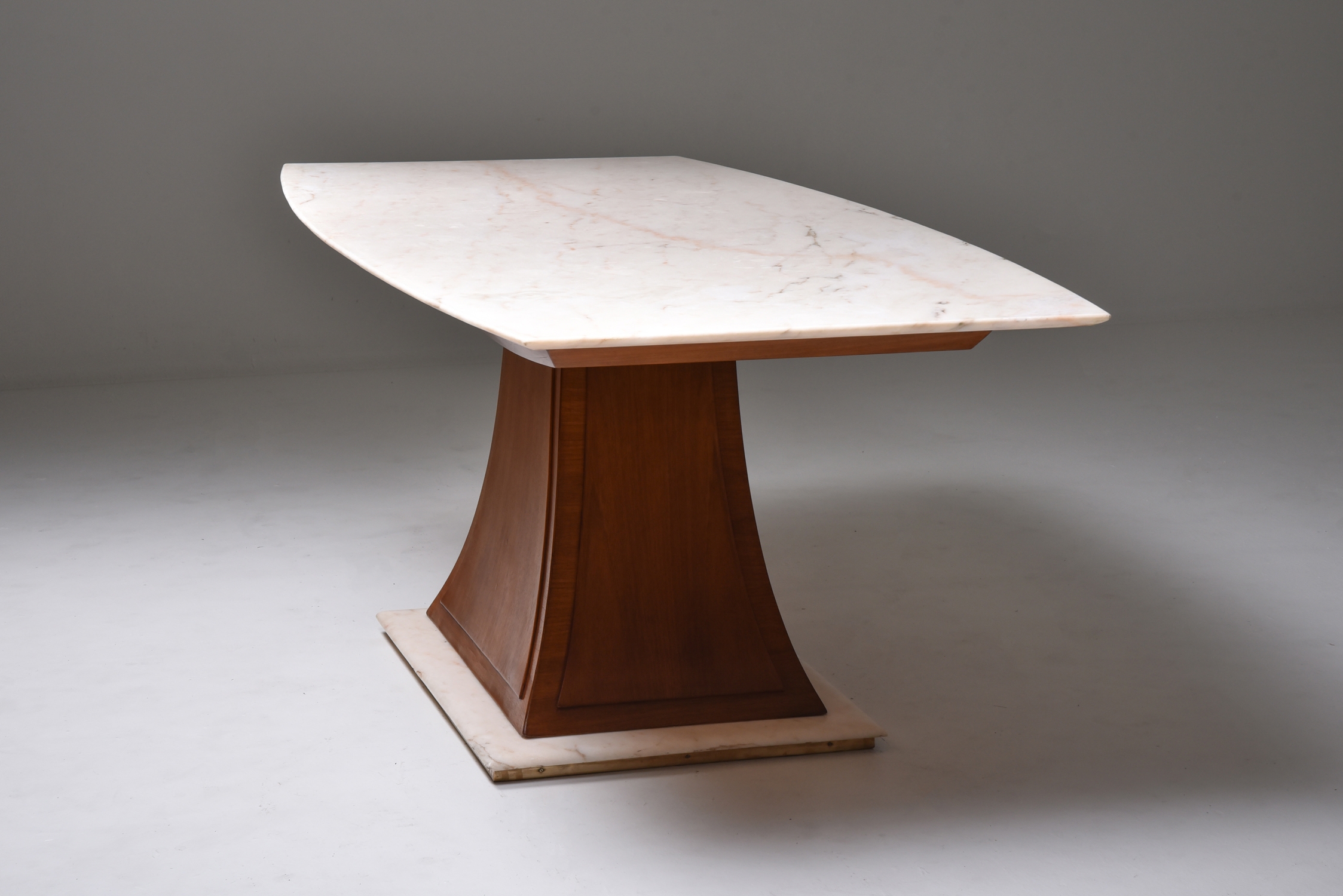 Italian Art Deco Dining Table with Marble Top Japan Inspired - 1940's