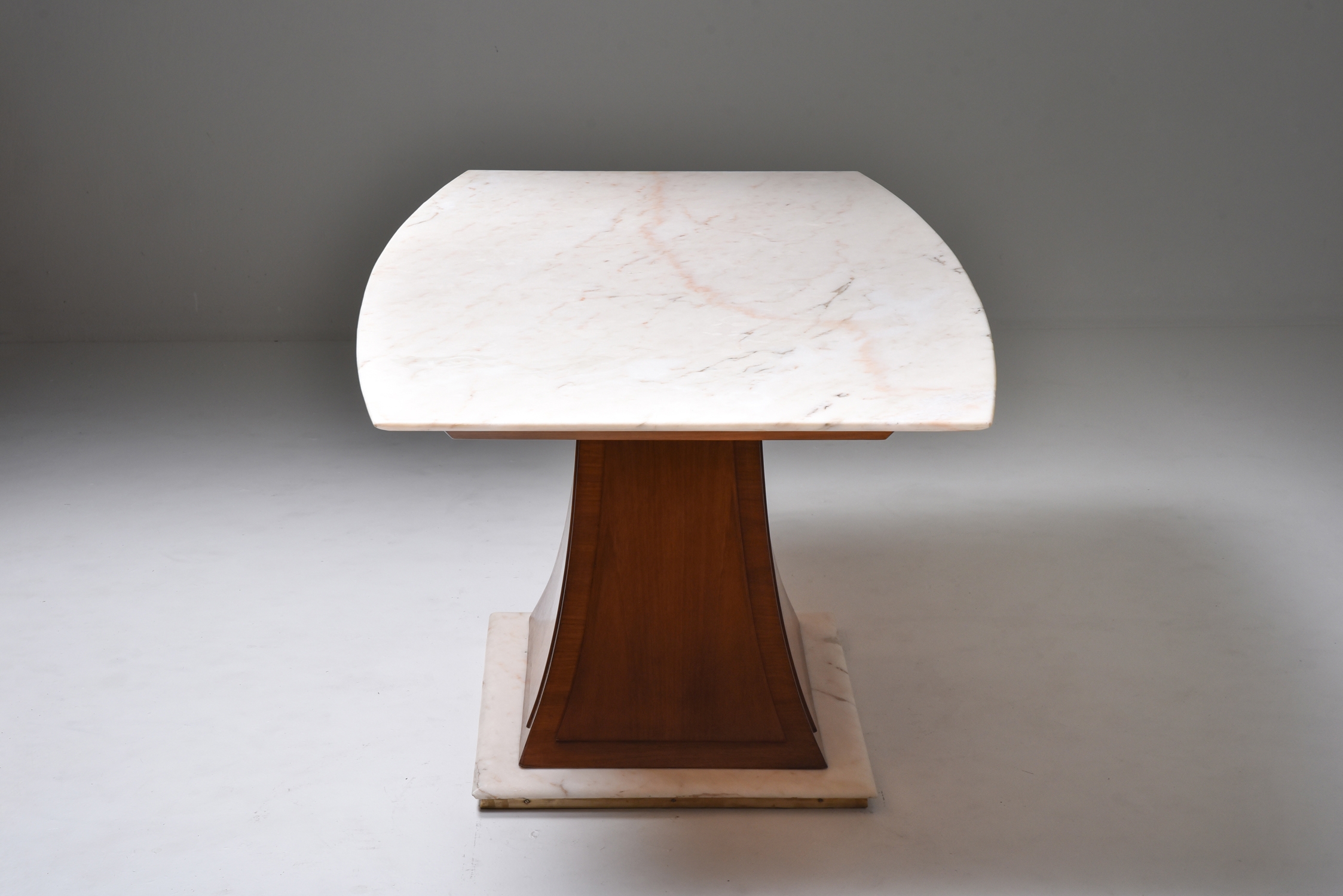 Italian Art Deco Dining Table with Marble Top Japan Inspired - 1940's
