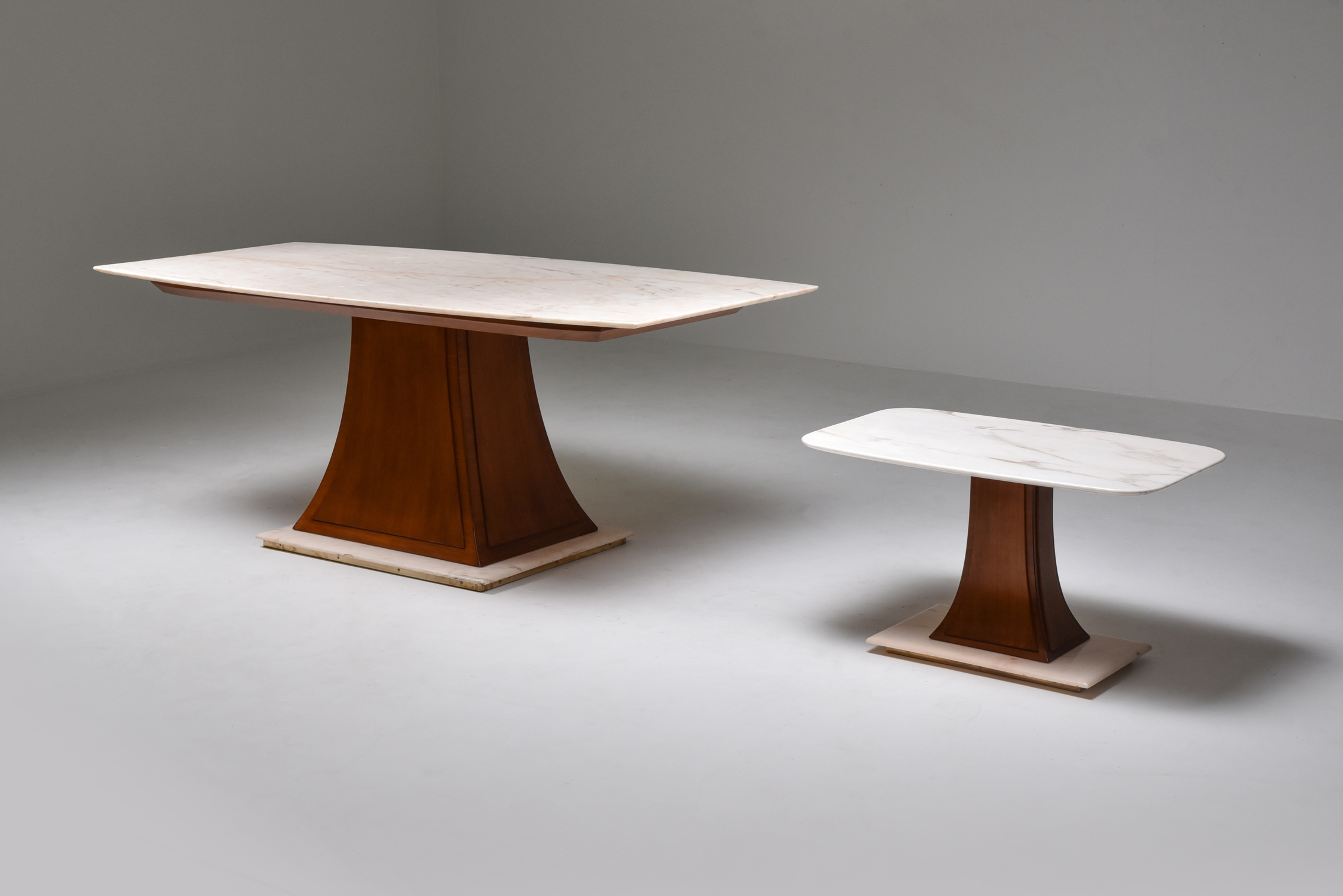 Italian Art Deco Dining Table with Marble Top Japan Inspired - 1940's