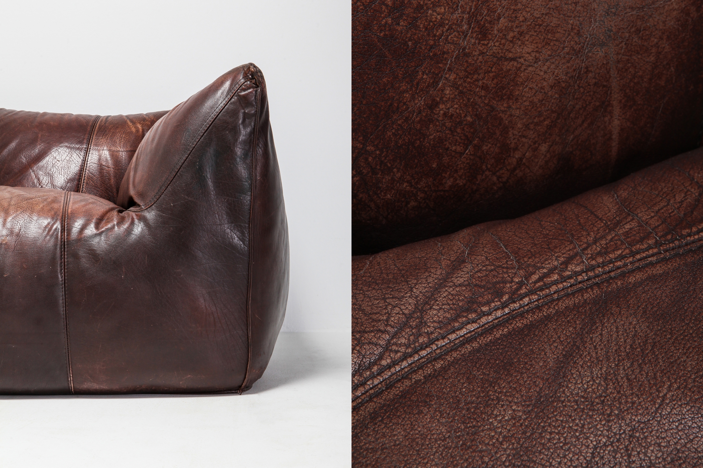 Bambole First Edition in Brown Leather by Mario Bellini - 1970s