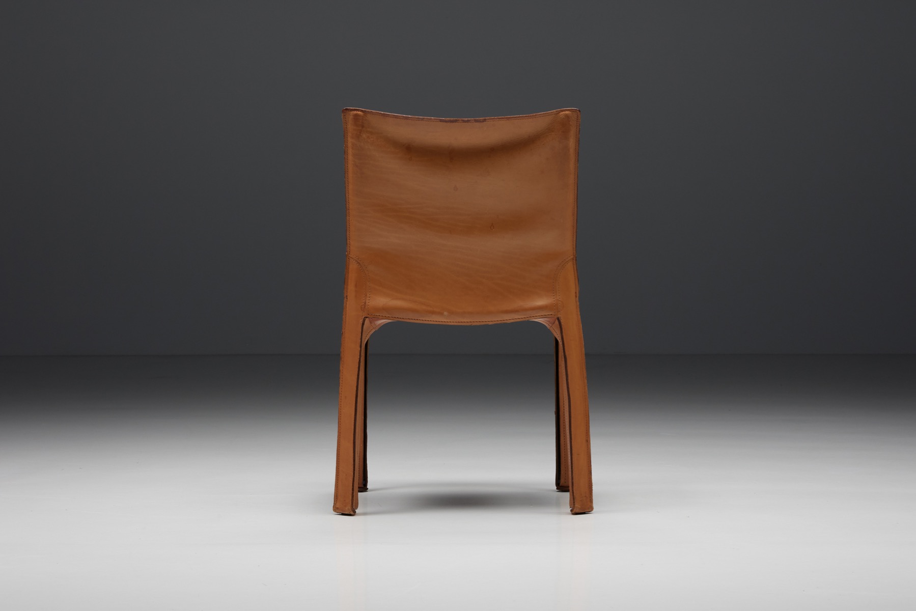 Mario Bellini Cab Cognac Leather Dining Chairs for Cassina - 1980's