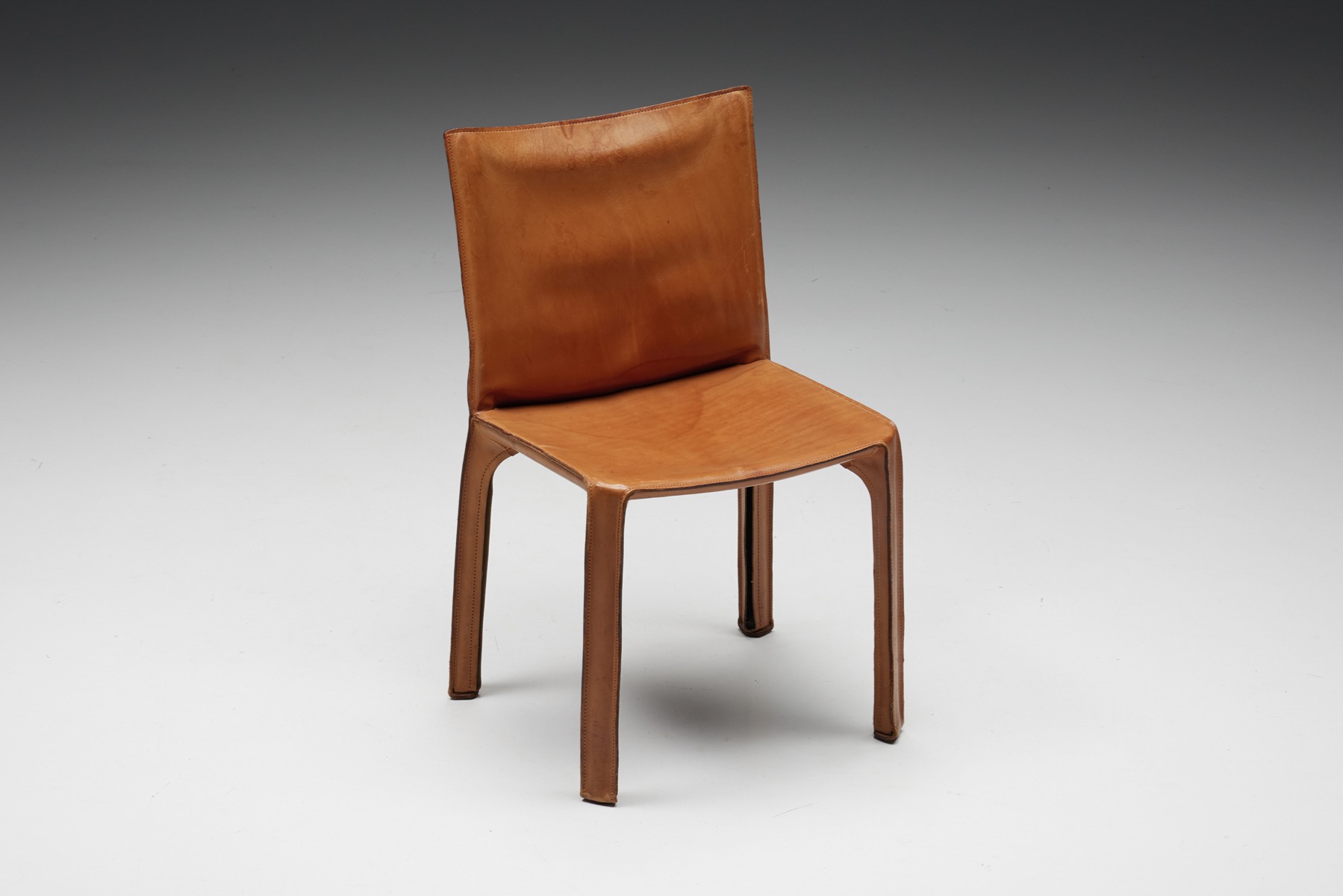 Mario Bellini Cab Cognac Leather Dining Chairs for Cassina - 1980's
