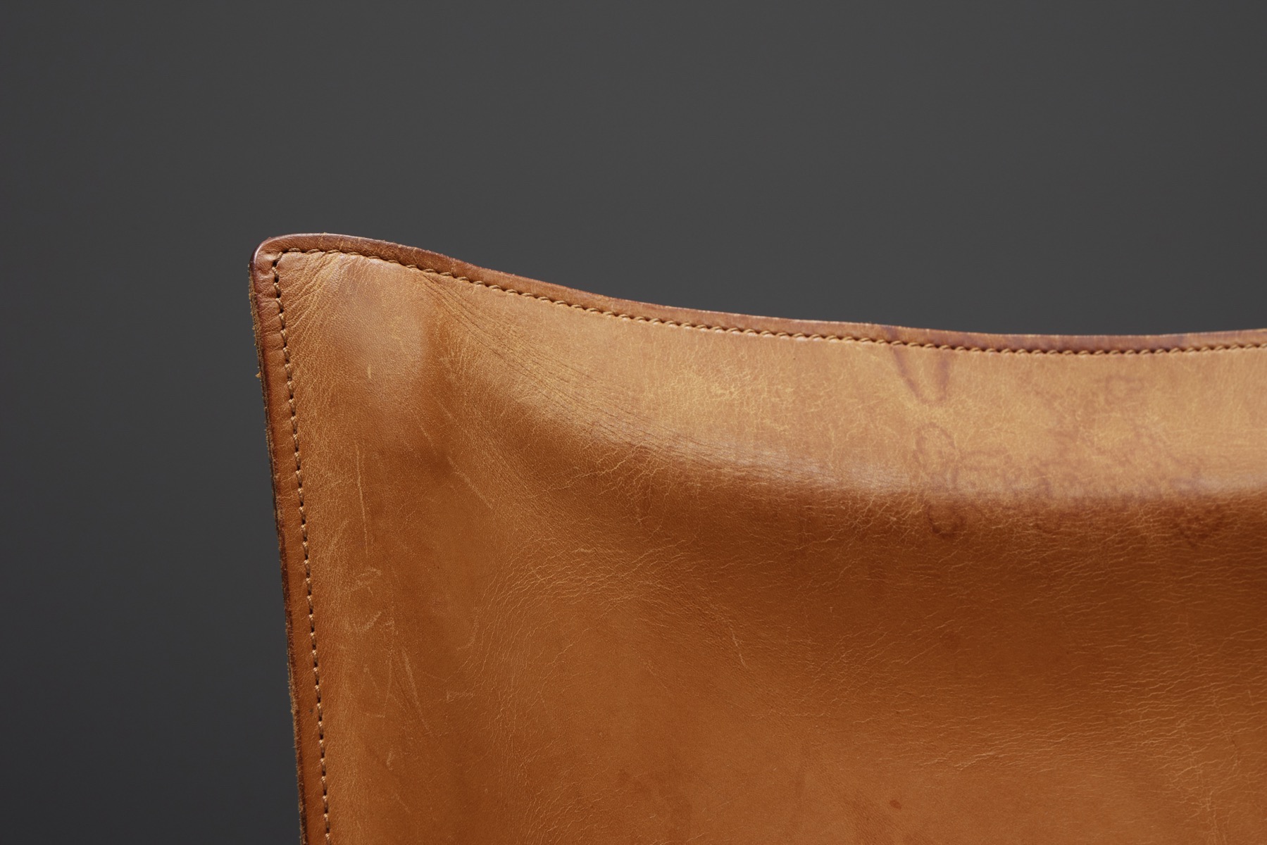 Mario Bellini Cab Cognac Leather Dining Chairs for Cassina - 1980's