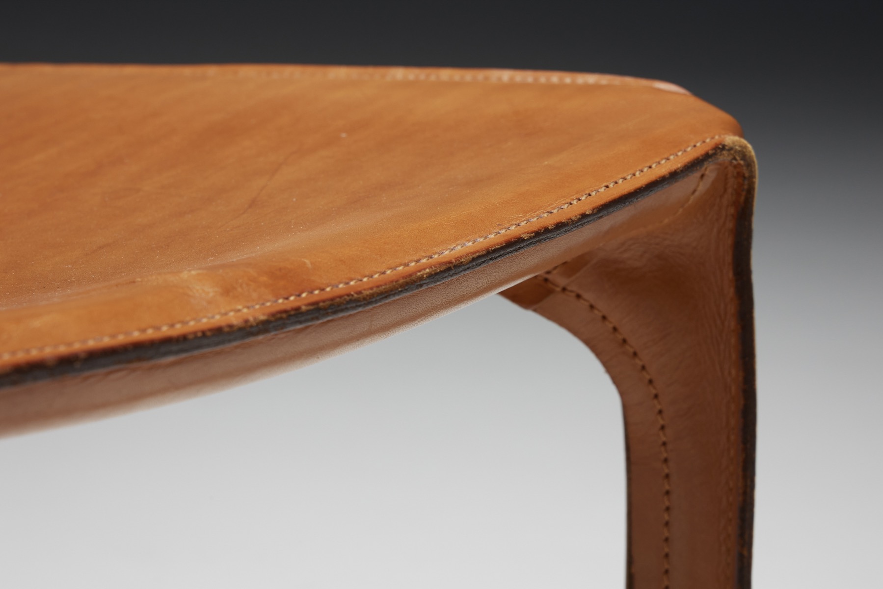 Mario Bellini Cab Cognac Leather Dining Chairs for Cassina - 1980's