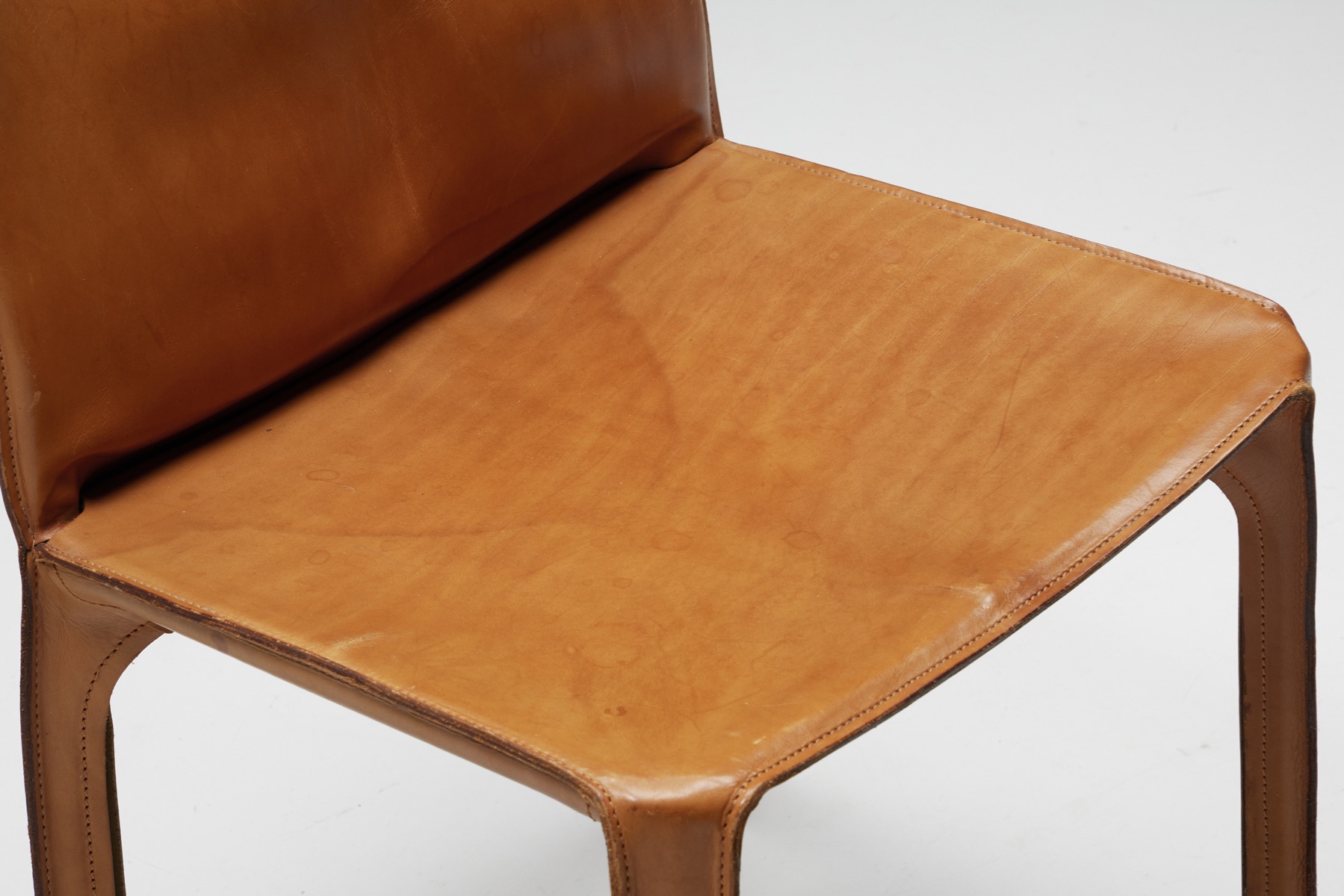 Mario Bellini Cab Cognac Leather Dining Chairs for Cassina - 1980's