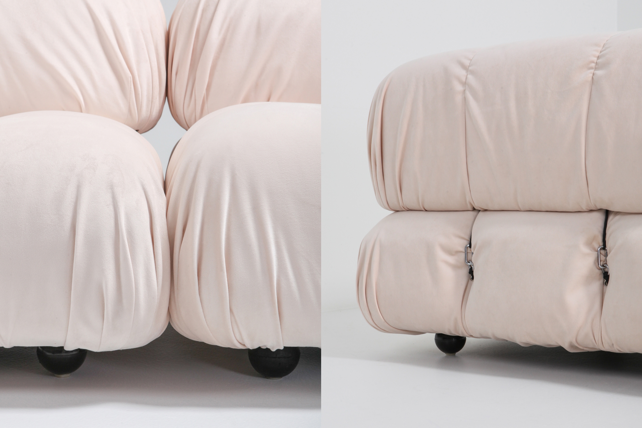 Mario Bellini Nude Rose Velvet 'Camaleonda' Sectional Sofa - 1970s