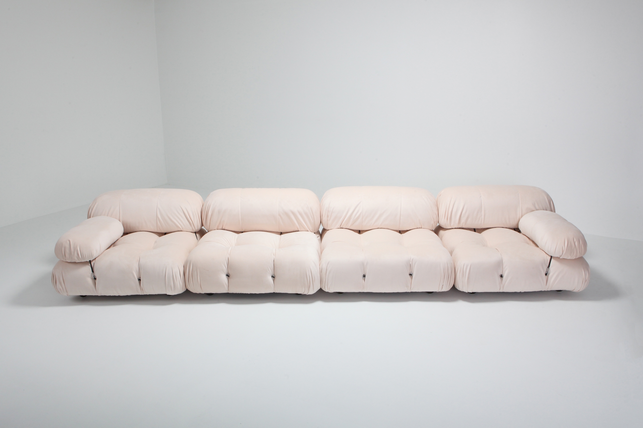 Mario Bellini Nude Rose Velvet 'Camaleonda' Sectional Sofa - 1970s