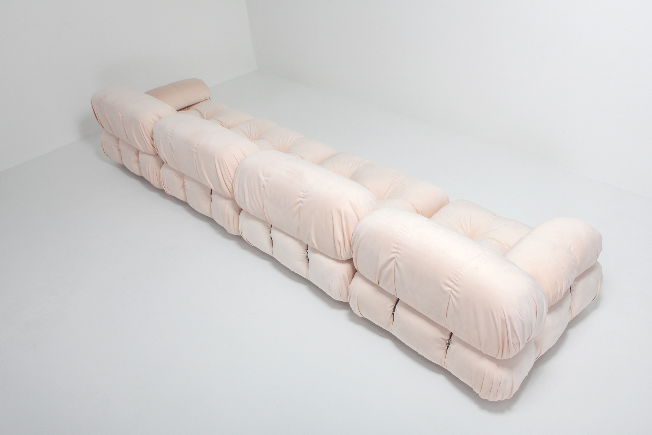 Mario Bellini Nude Rose Velvet 'Camaleonda' Sectional Sofa - 1970s