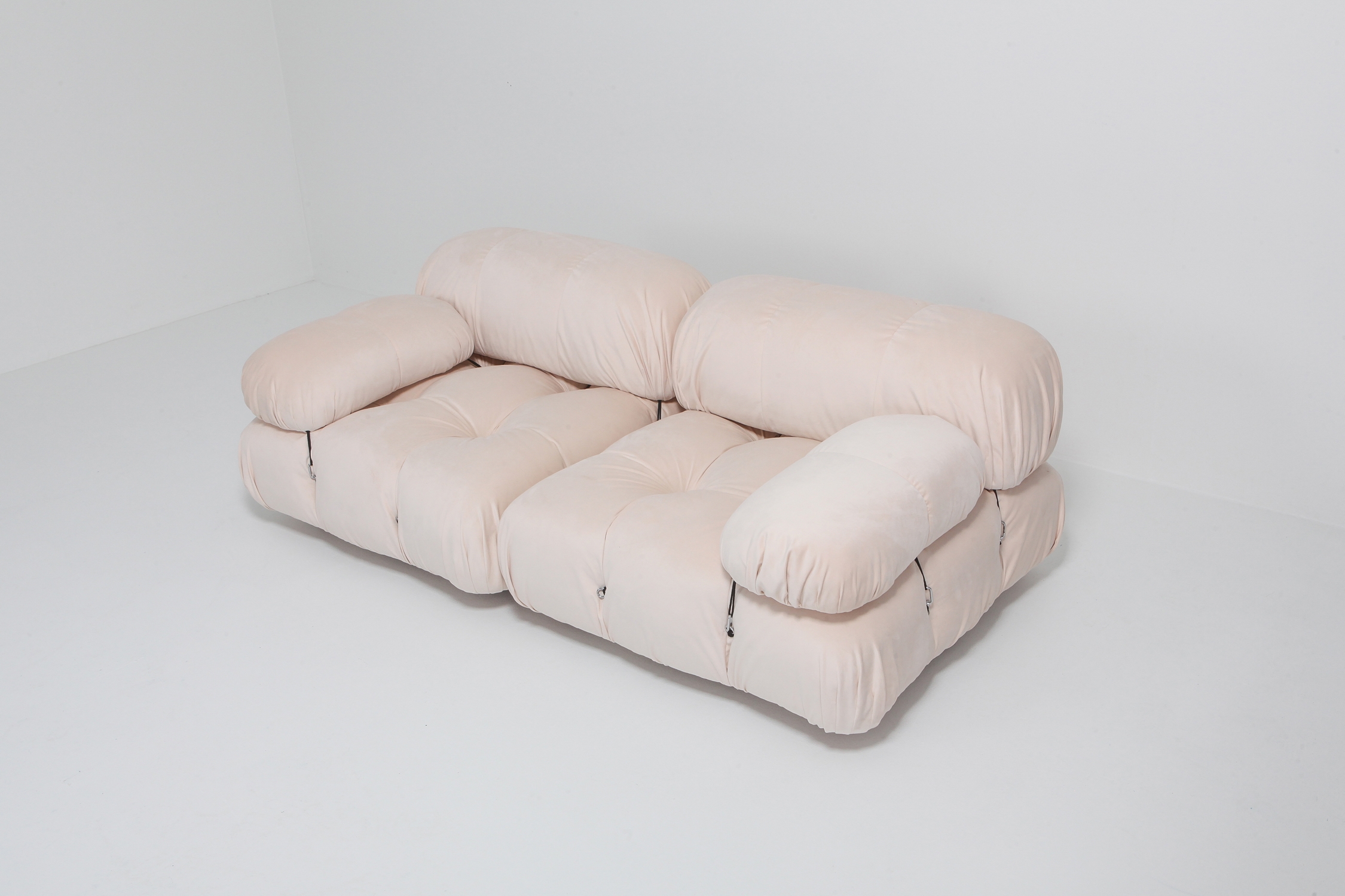 Mario Bellini Nude Rose Velvet 'Camaleonda' Sectional Sofa - 1970s