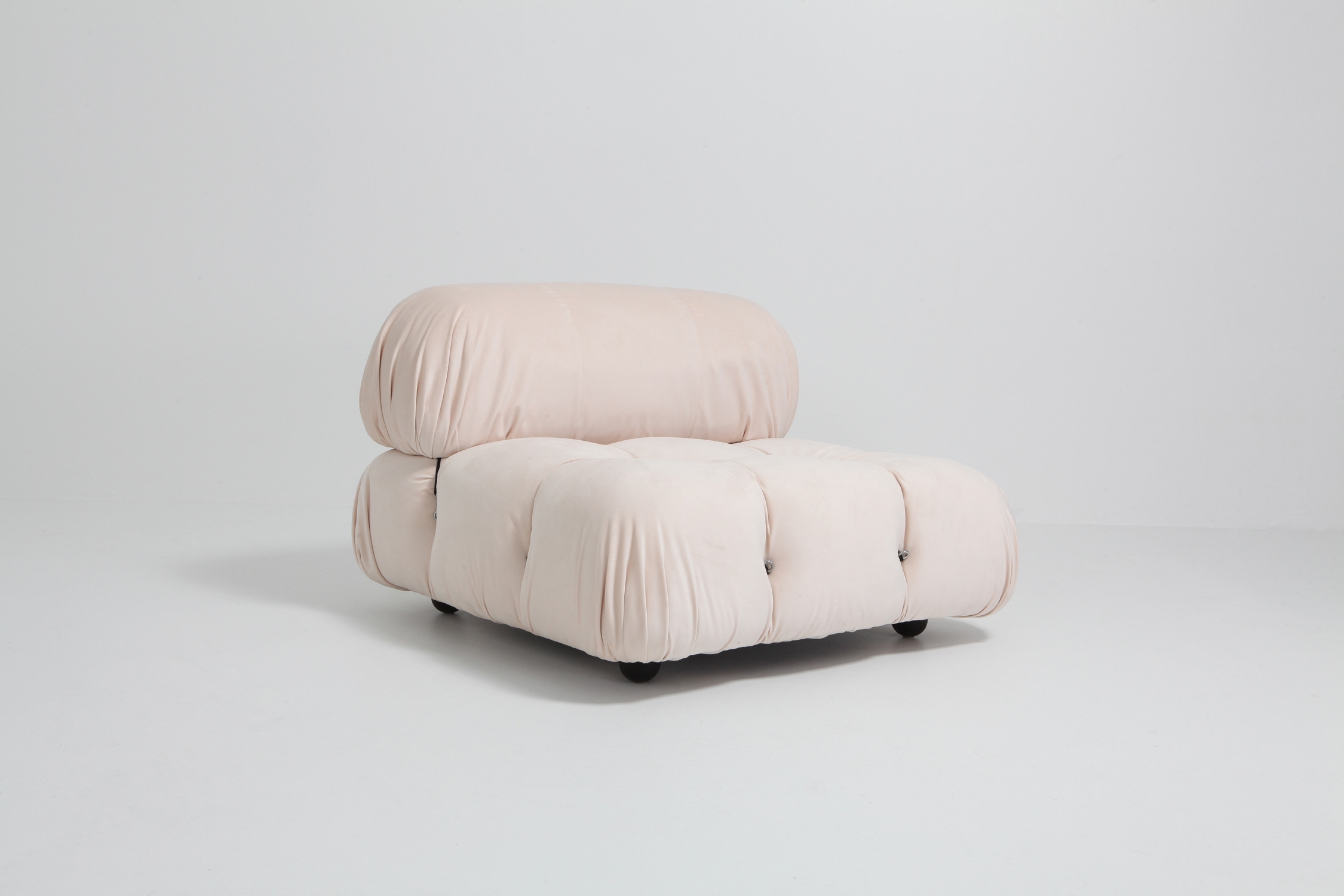 Mario Bellini Nude Rose Velvet 'Camaleonda' Sectional Sofa - 1970s