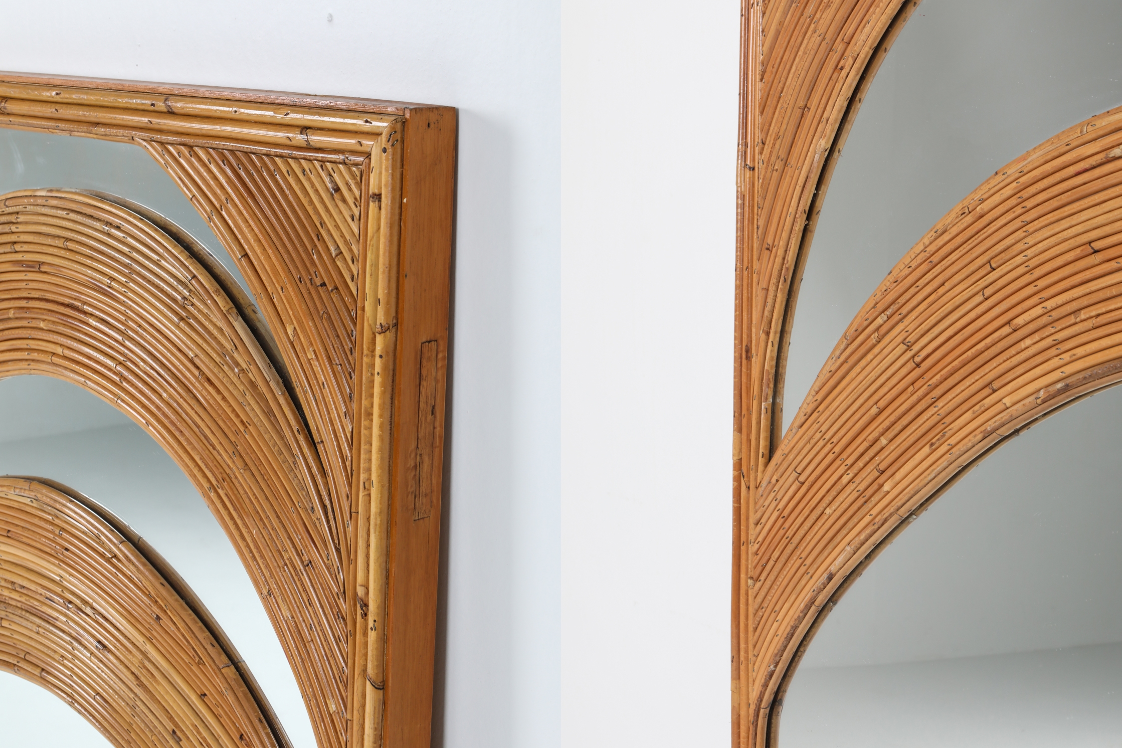 Vivai Del Sud Large Tropicalist Mirror - 1970s