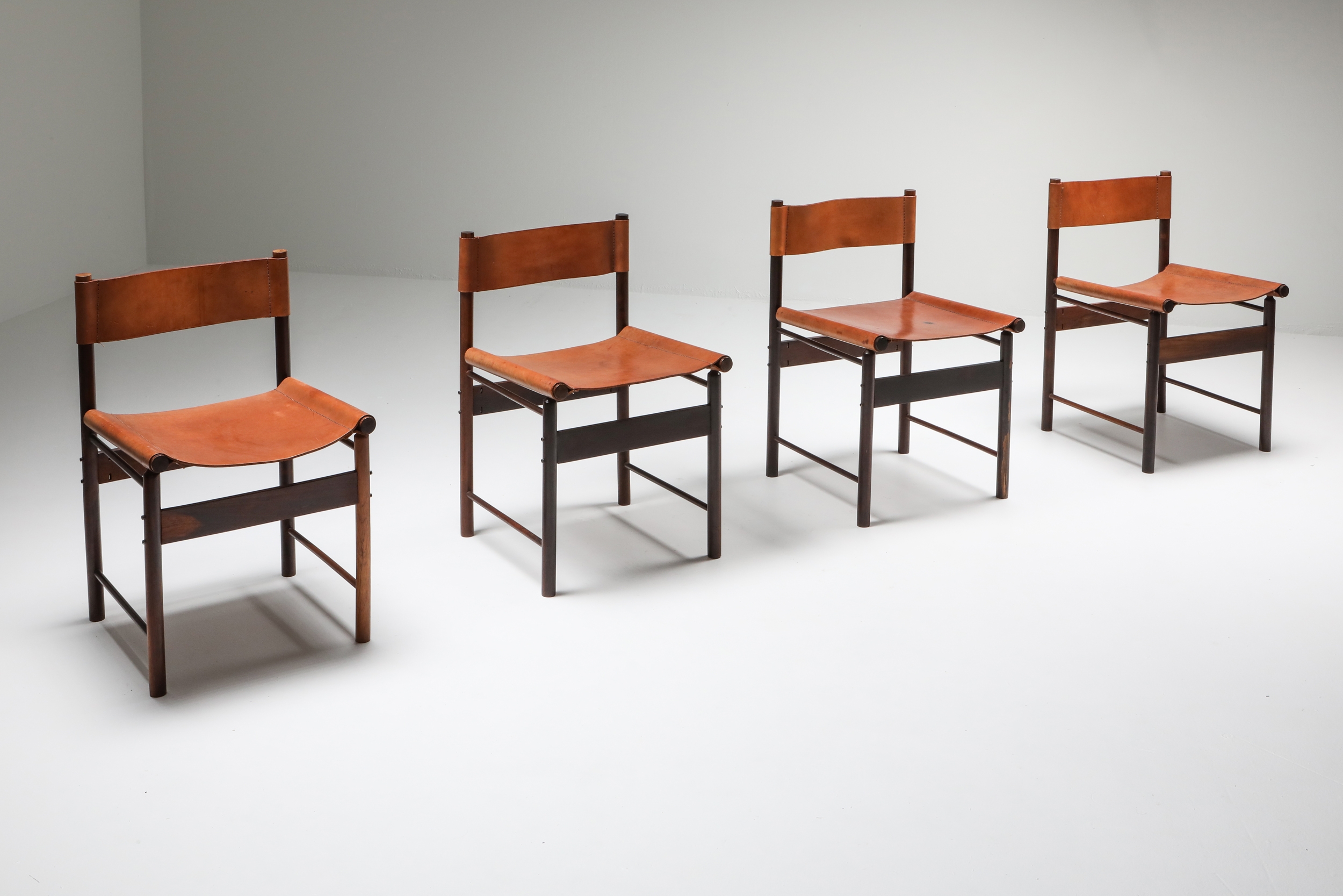 Zalszupin Jacaranda Dining Chair with Cognac Saddle Leather Seating - 1950s