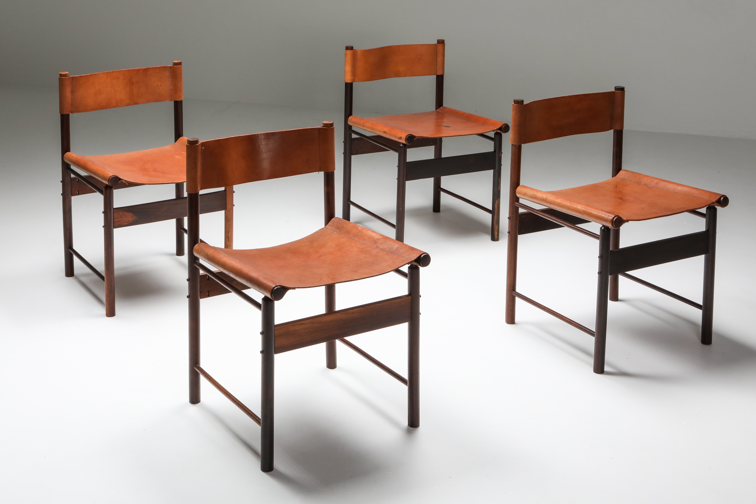 Zalszupin Jacaranda Dining Chair with Cognac Saddle Leather Seating - 1950s