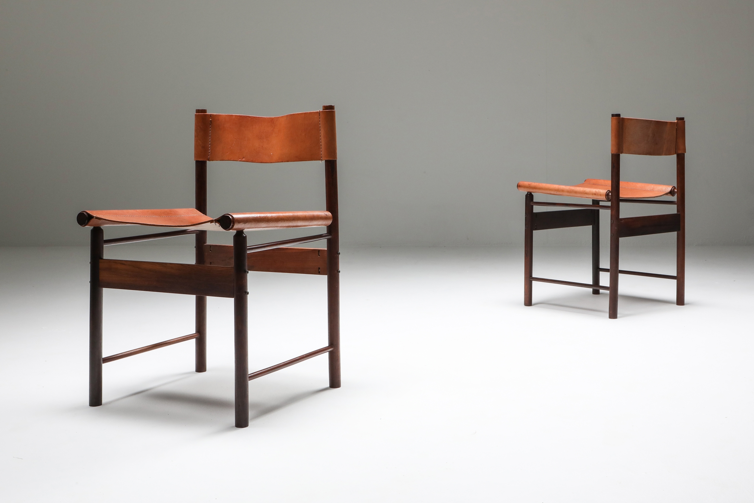 Zalszupin Jacaranda Dining Chair with Cognac Saddle Leather Seating - 1950s