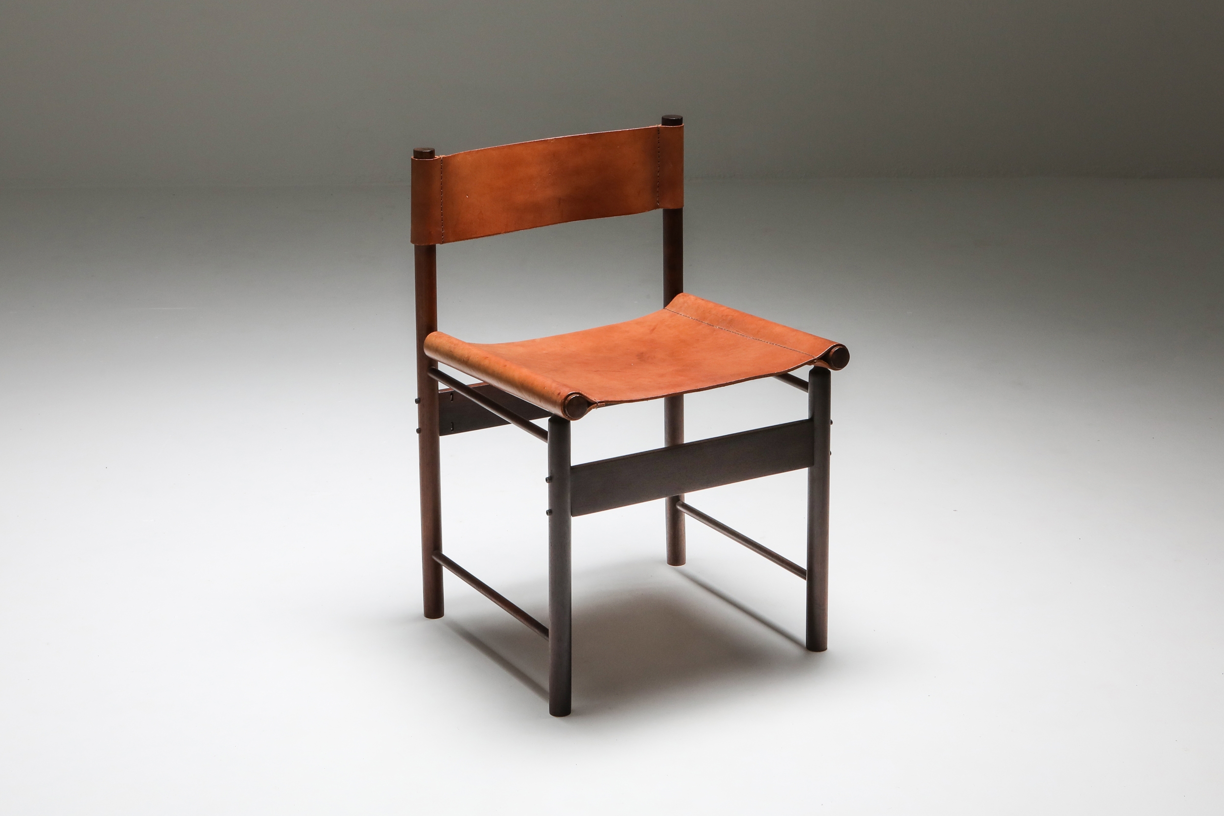 Zalszupin Jacaranda Dining Chair with Cognac Saddle Leather Seating - 1950s