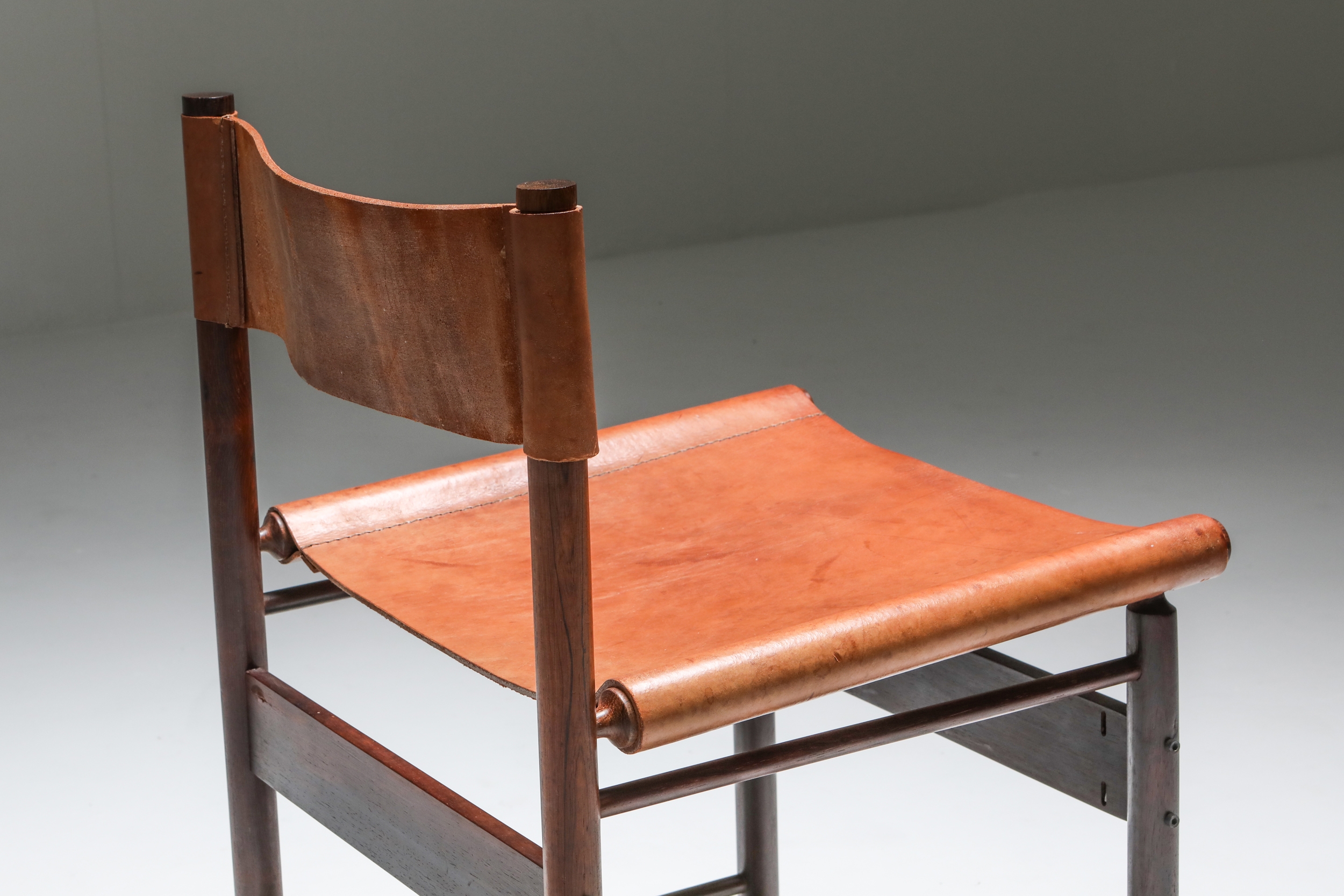Zalszupin Jacaranda Dining Chair with Cognac Saddle Leather Seating - 1950s