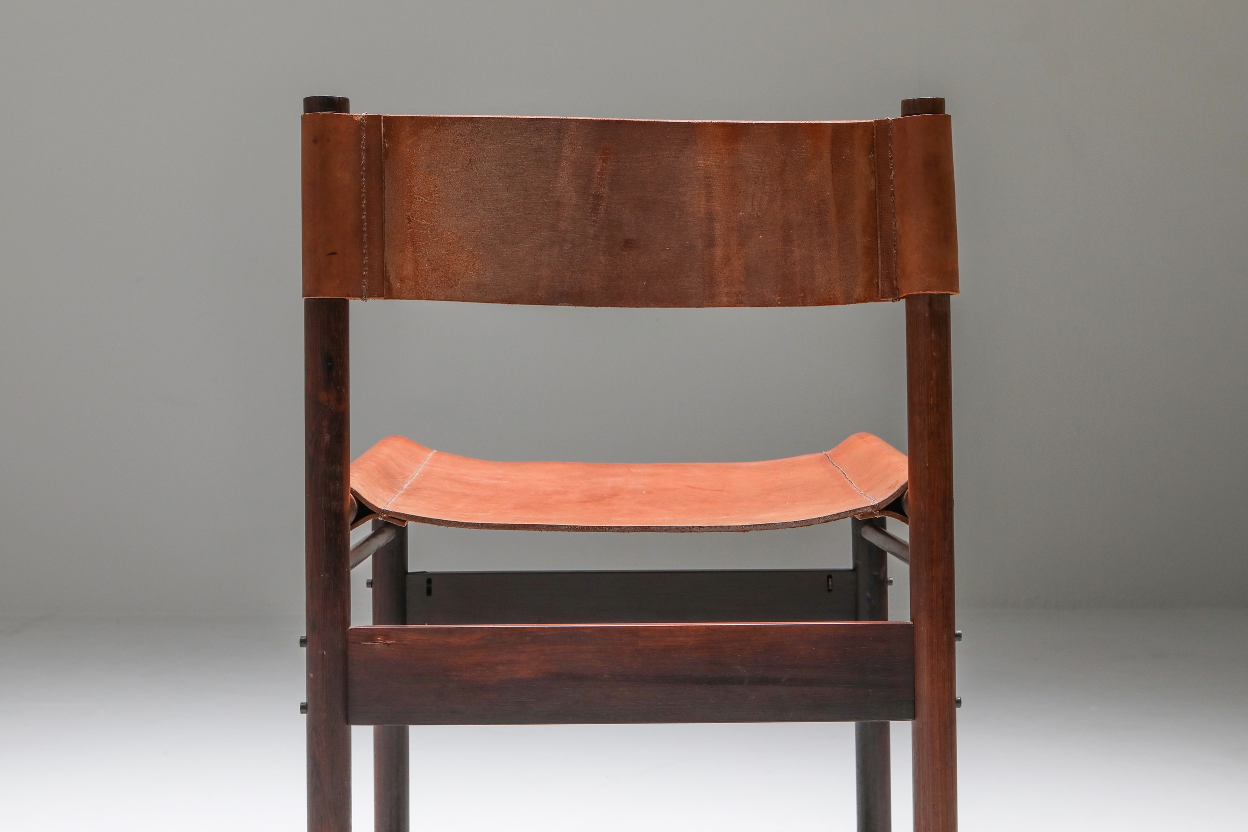 Zalszupin Jacaranda Dining Chair with Cognac Saddle Leather Seating - 1950s