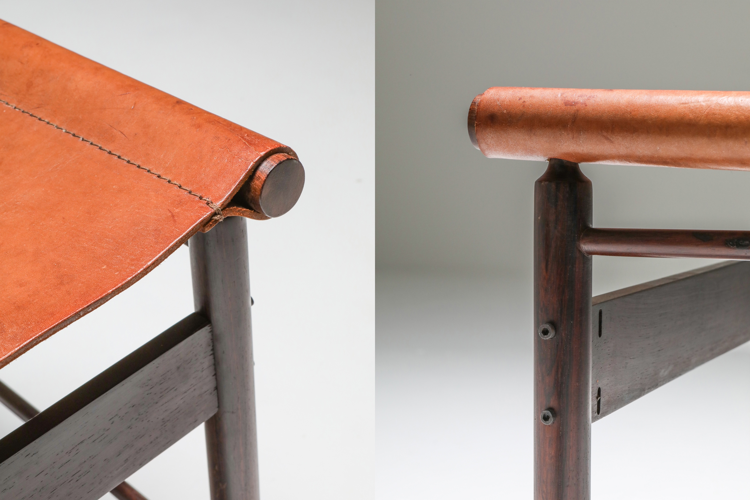Zalszupin Jacaranda Dining Chair with Cognac Saddle Leather Seating - 1950s