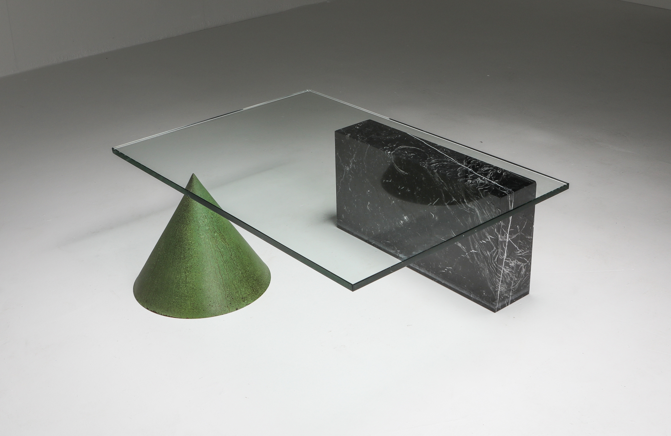 Vignelli Marble and Copper 'Kono' Coffee Table - 1985