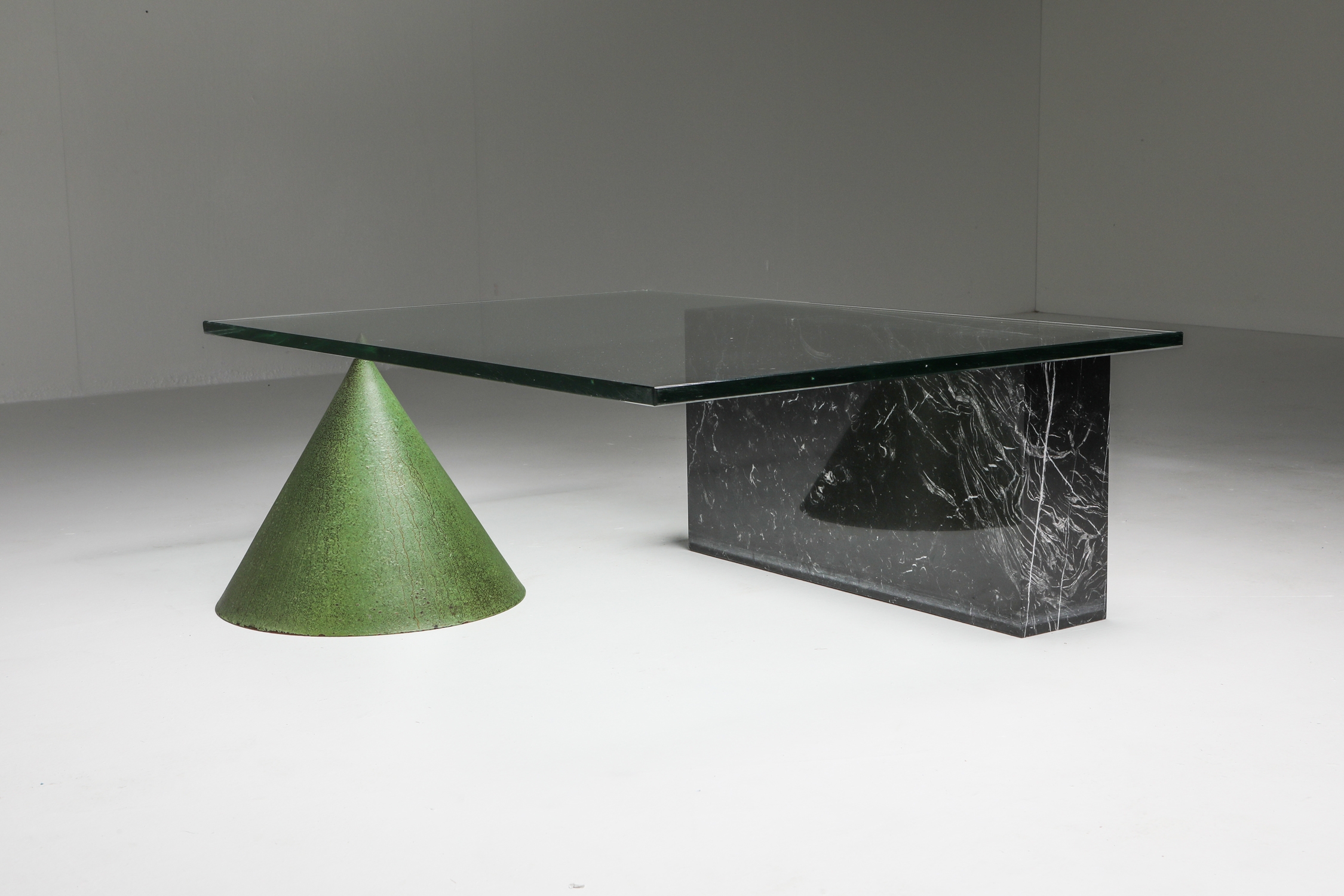 Vignelli Marble and Copper 'Kono' Coffee Table - 1985