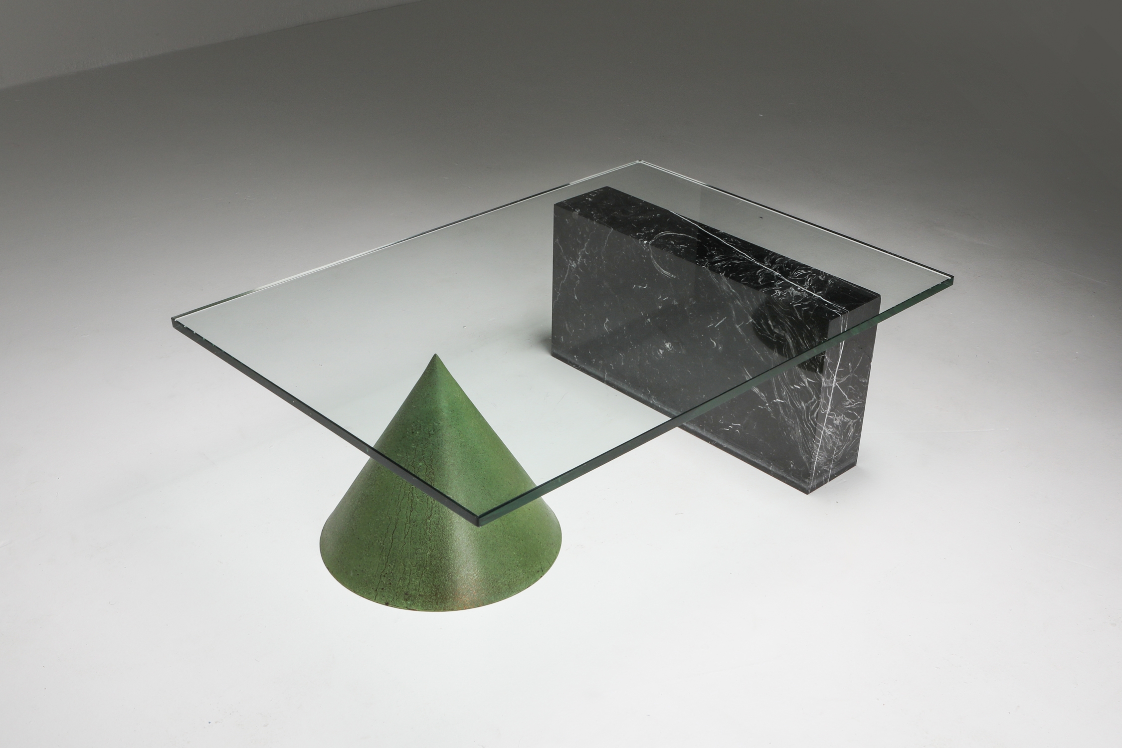 Vignelli Marble and Copper 'Kono' Coffee Table - 1985