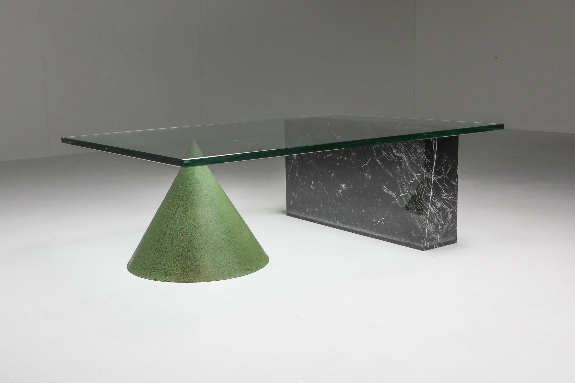 Vignelli Marble and Copper 'Kono' Coffee Table - 1985