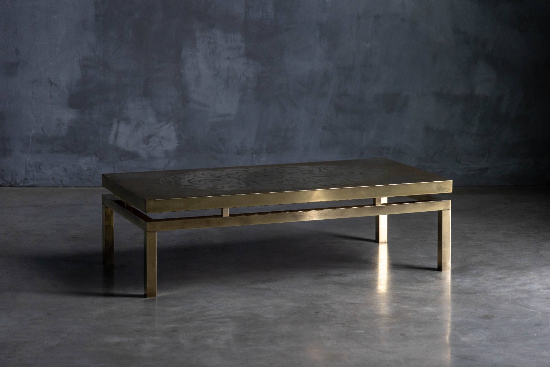 Brass Coffee Table by Willy Daro - 1970s