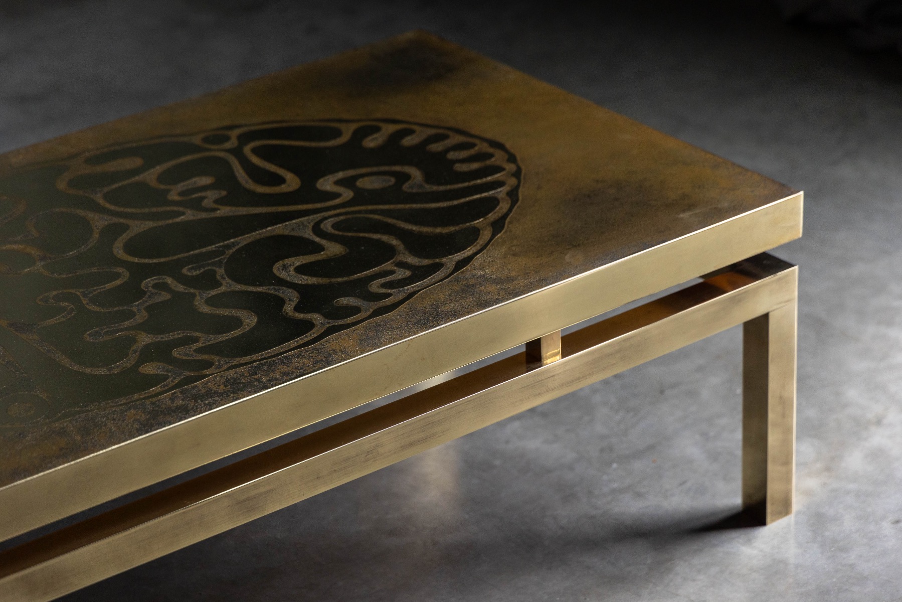 Brass Coffee Table by Willy Daro - 1970s