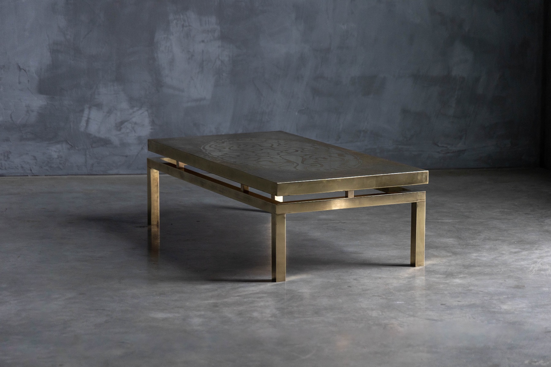 Brass Coffee Table by Willy Daro - 1970s