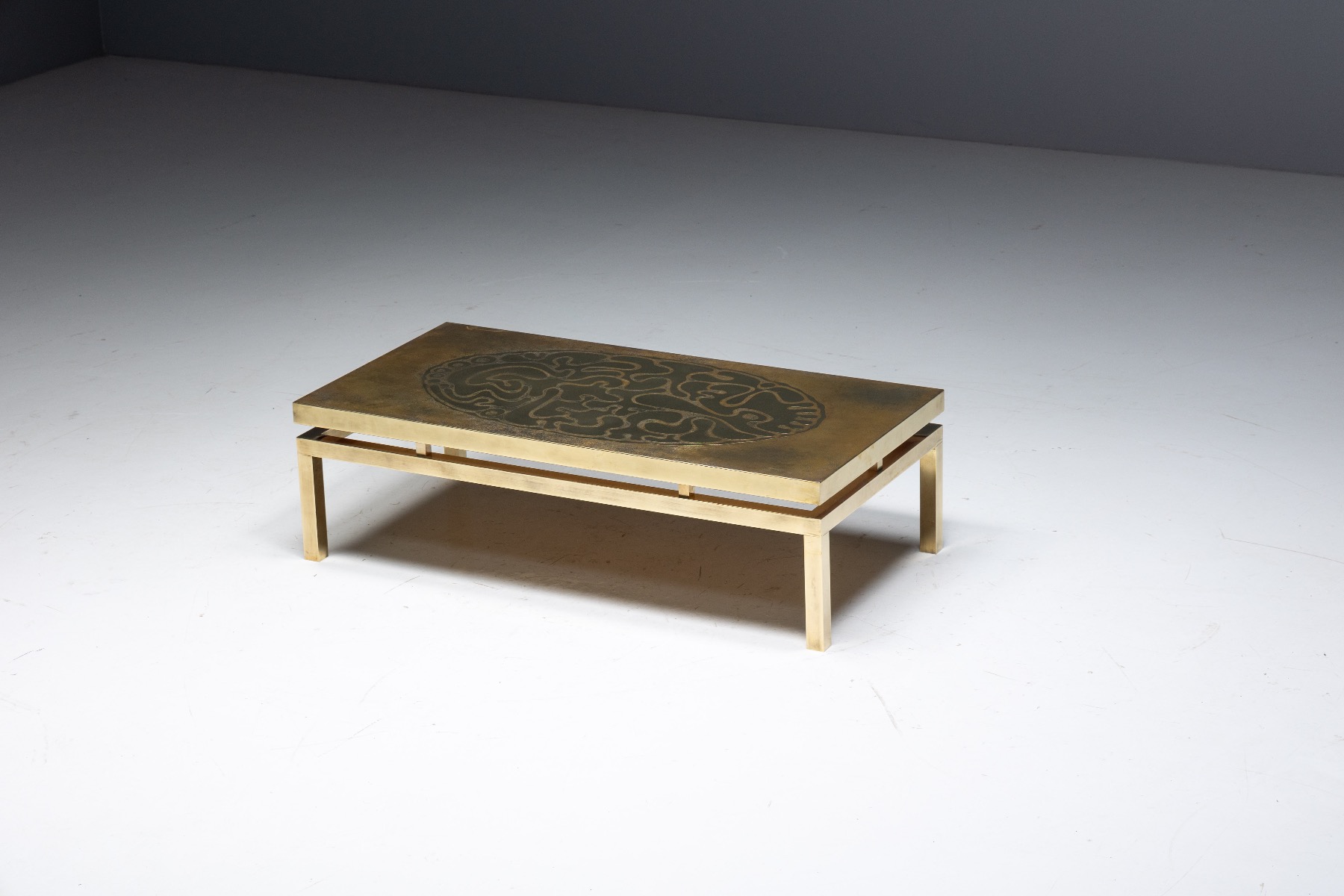 Brass Coffee Table by Willy Daro - 1970s