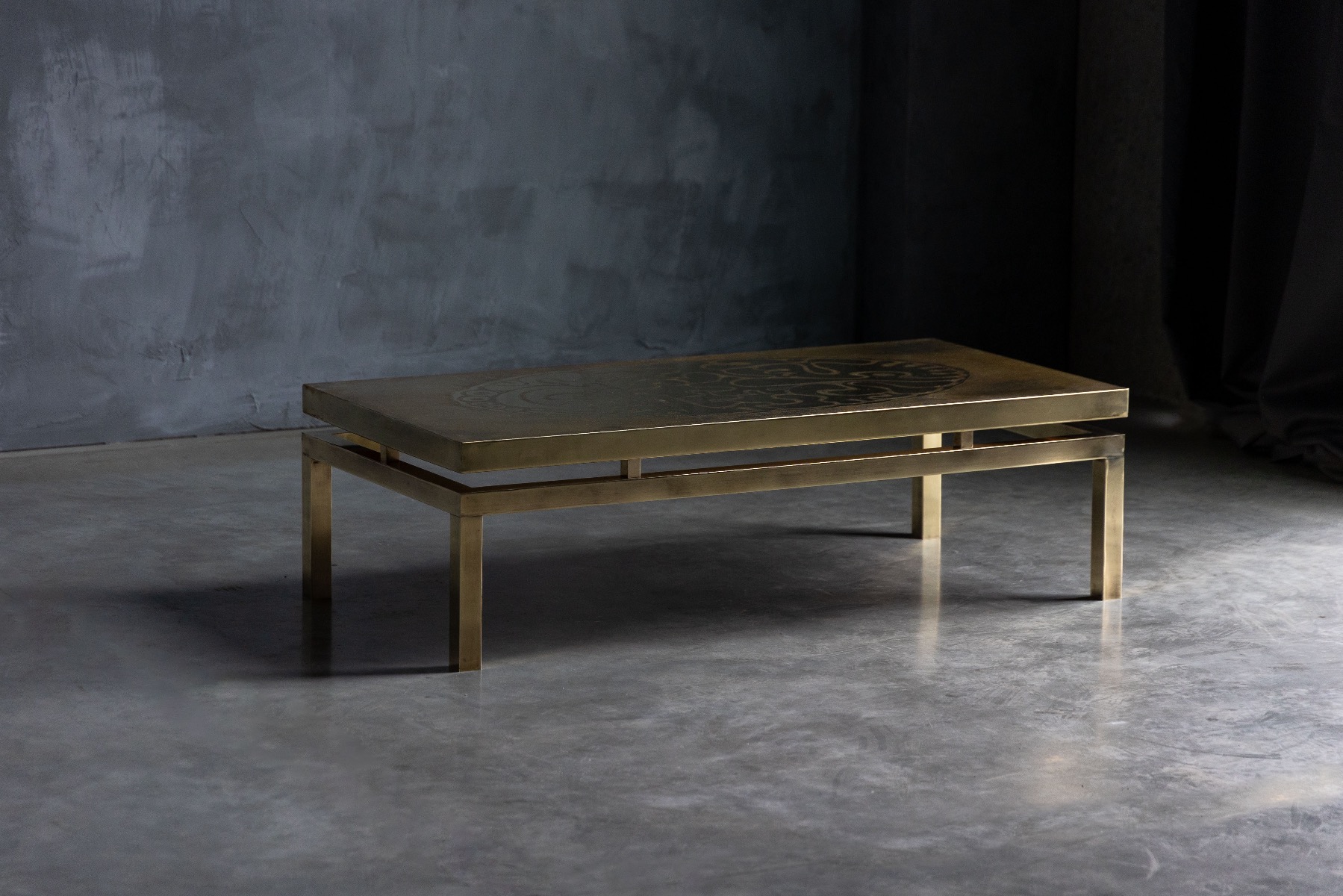 Brass Coffee Table by Willy Daro - 1970s