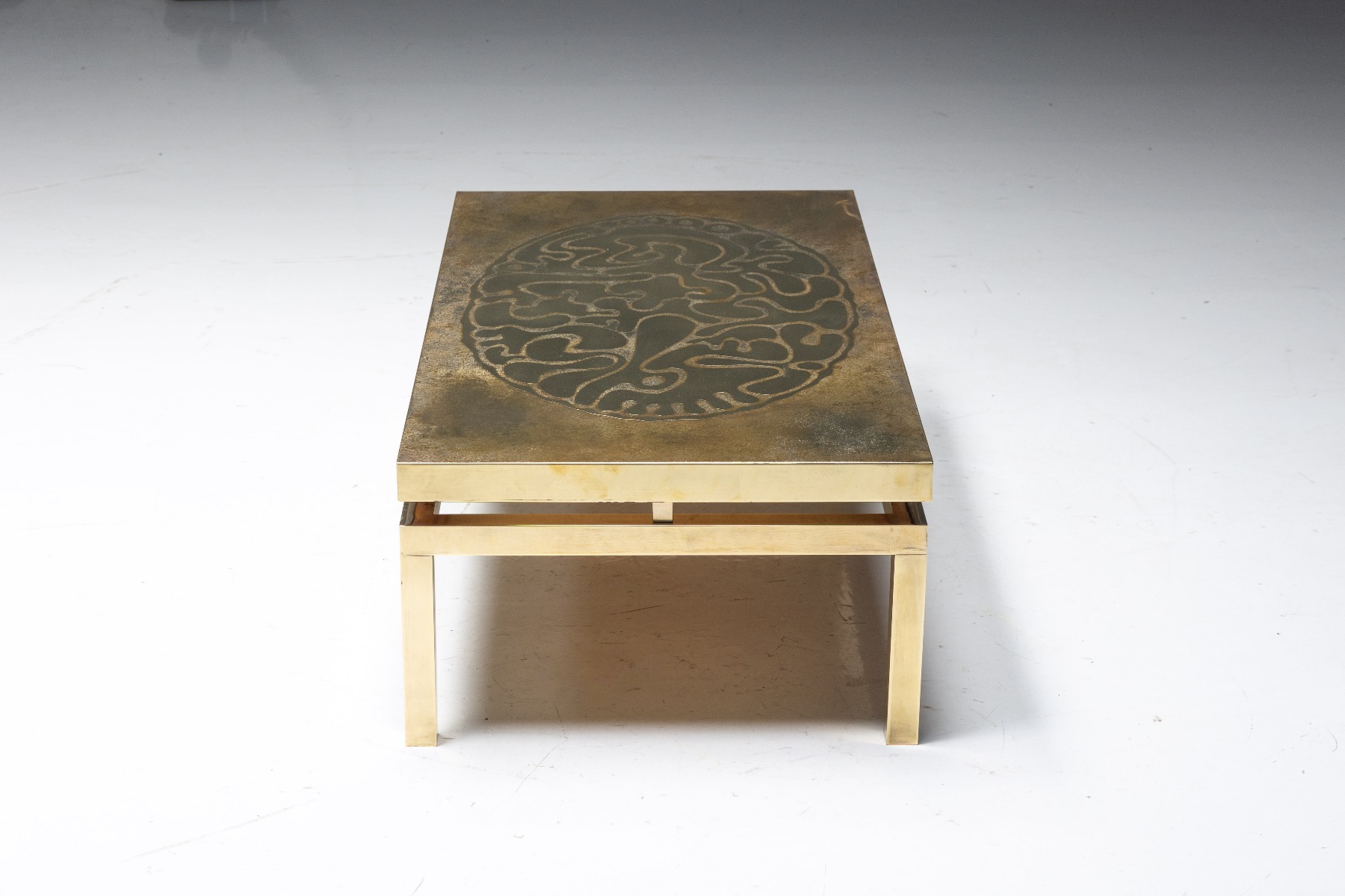 Brass Coffee Table by Willy Daro - 1970s