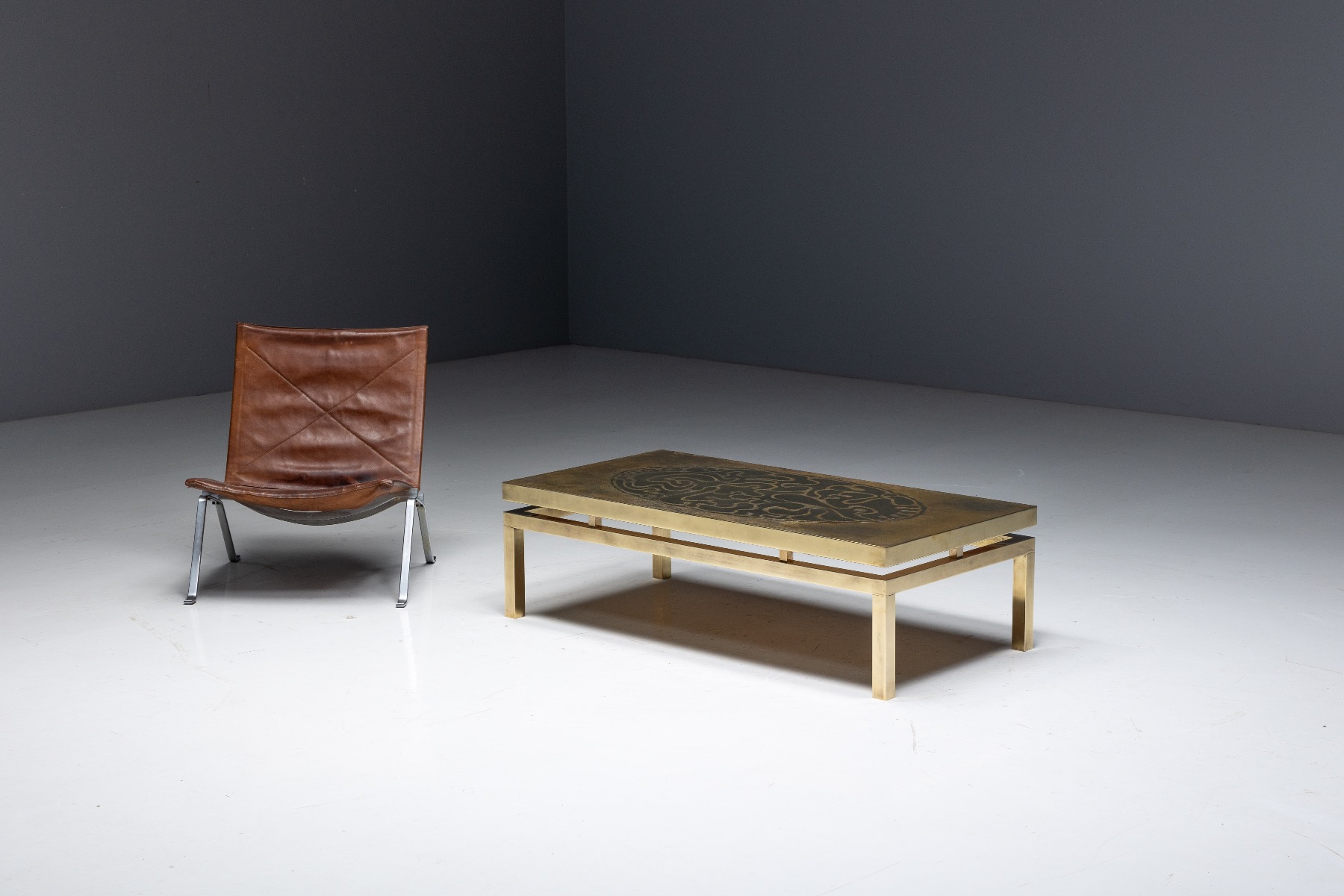 Brass Coffee Table by Willy Daro - 1970s