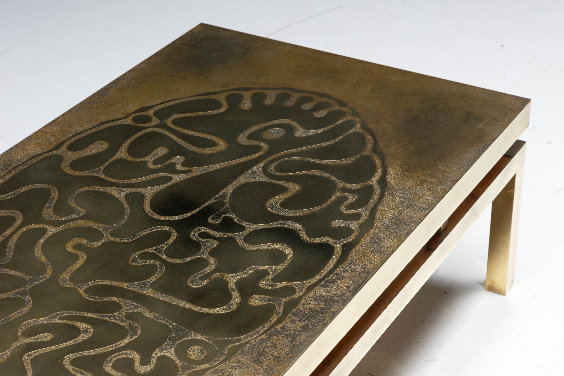 Brass Coffee Table by Willy Daro - 1970s