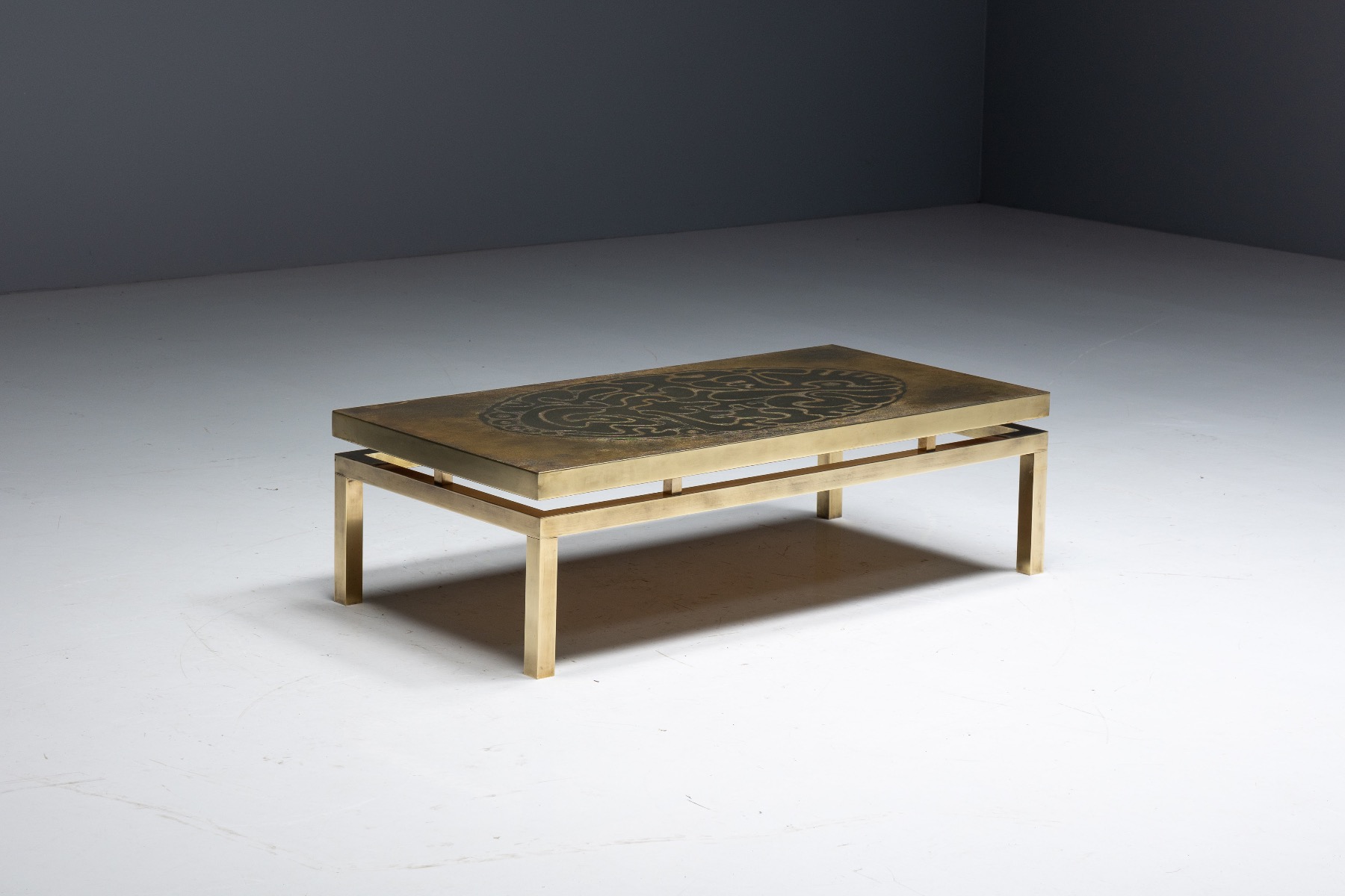 Brass Coffee Table by Willy Daro - 1970s