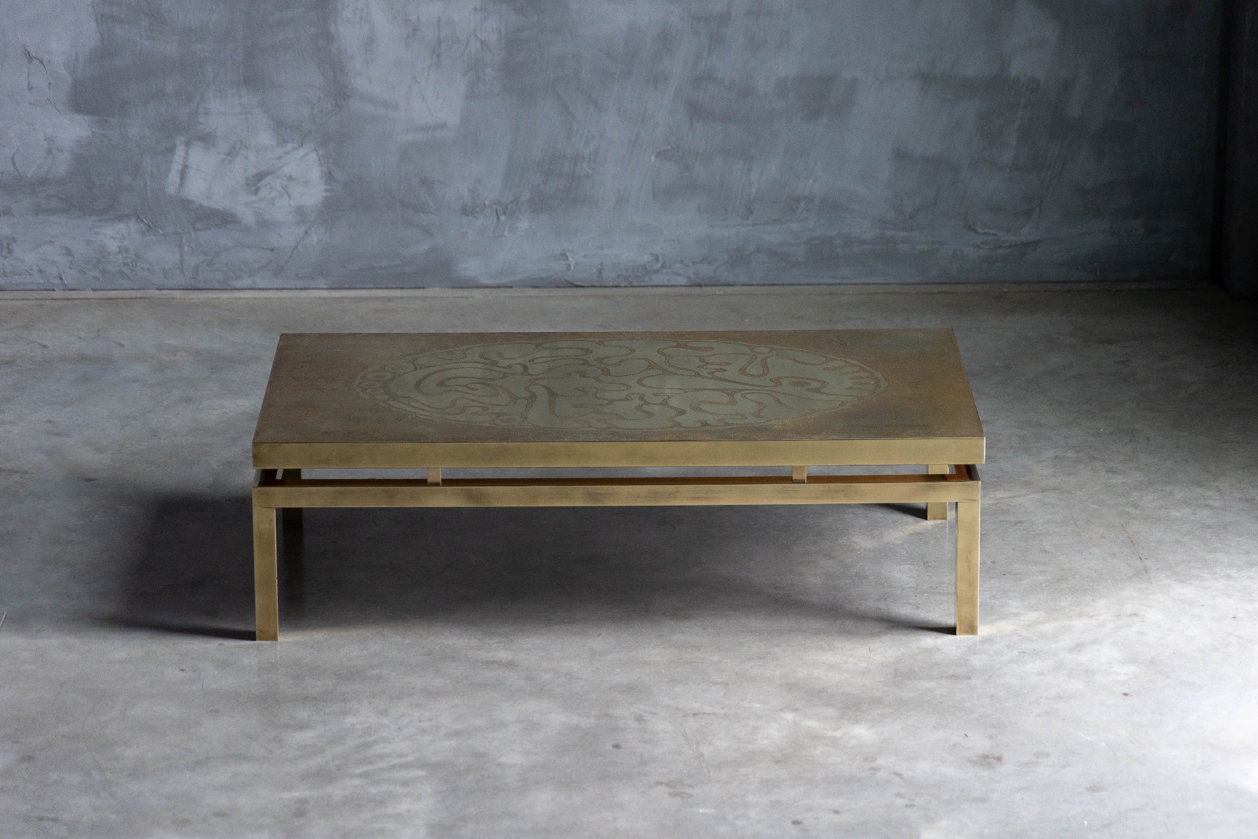 Brass Coffee Table by Willy Daro - 1970s