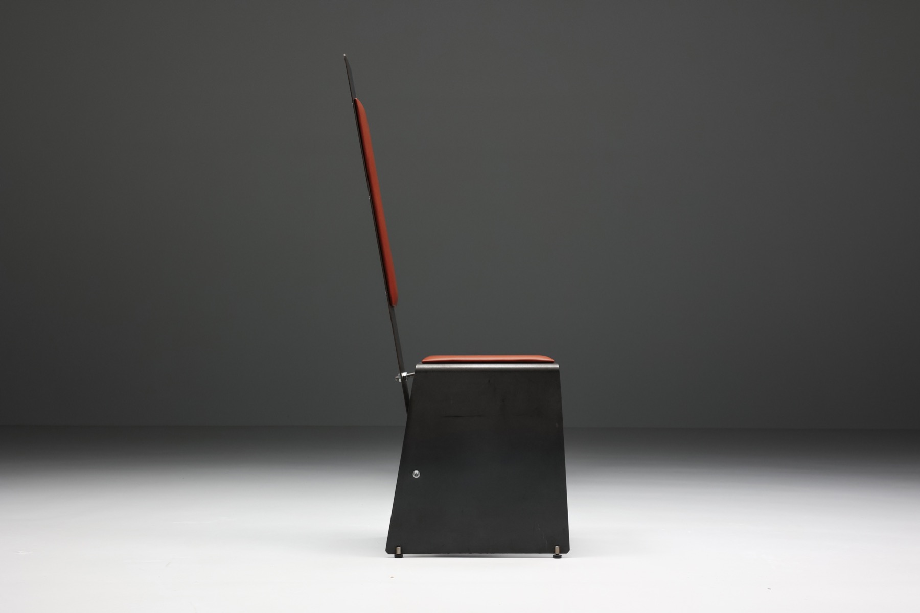 Postmodern Metal & Leather Dining Chair - 1980's