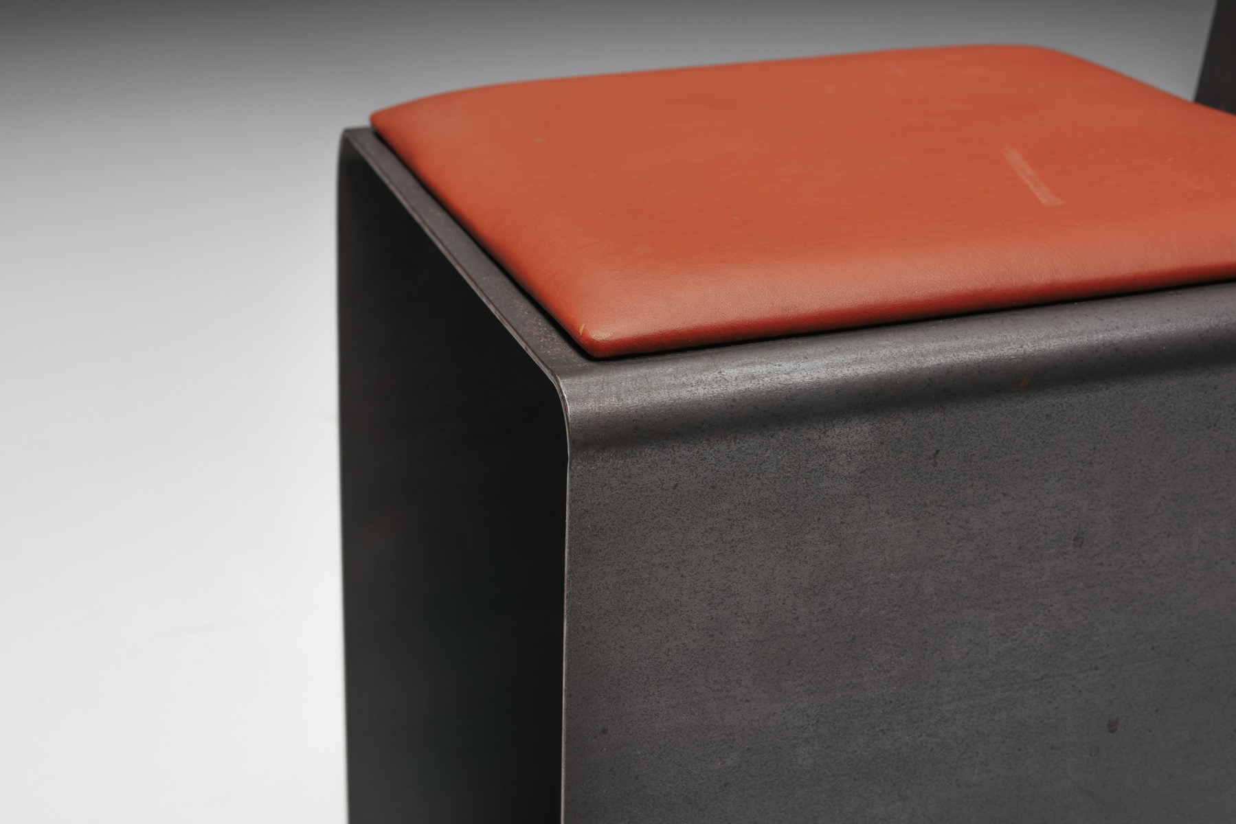 Postmodern Metal & Leather Dining Chair - 1980's