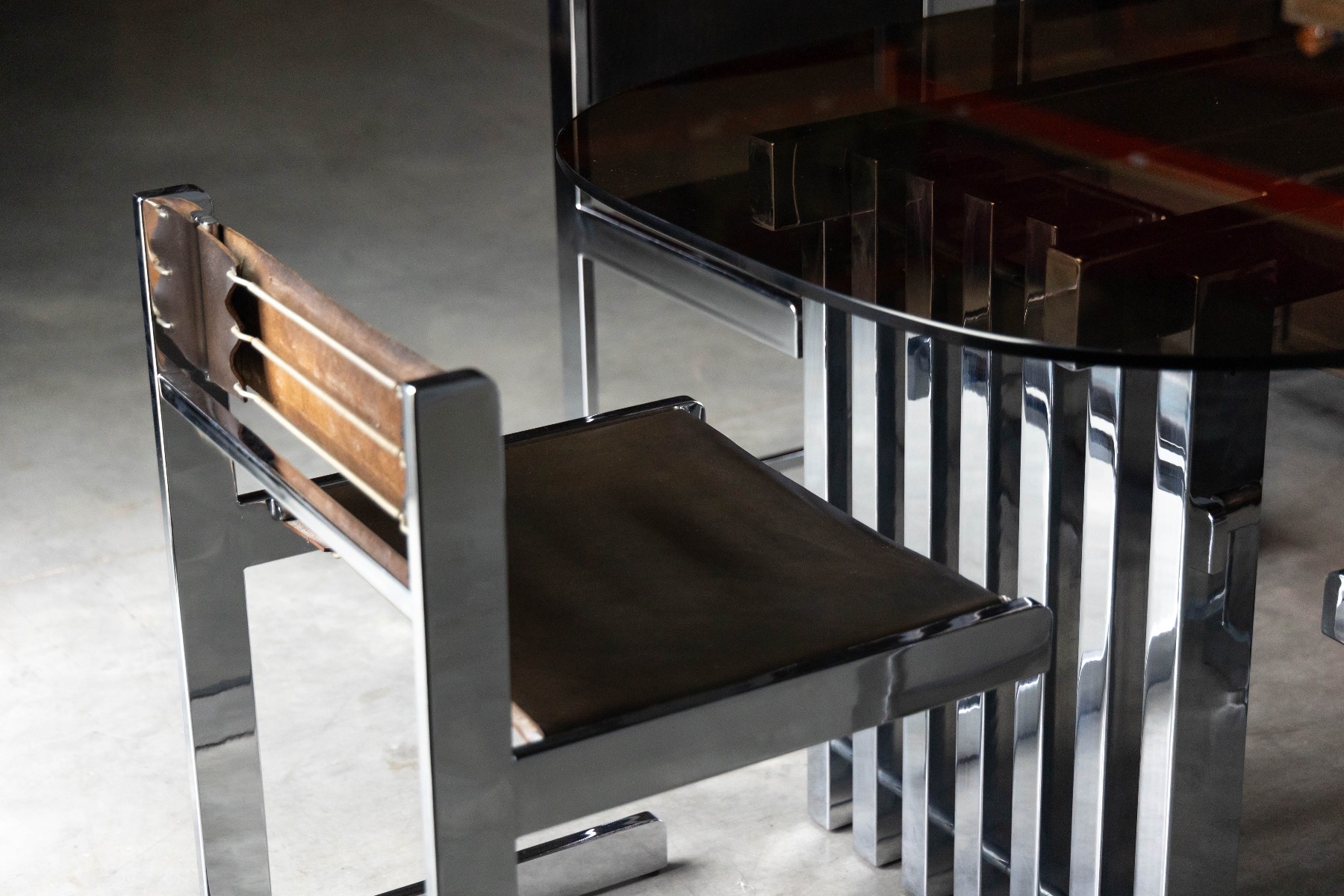 Brutalist Chrome Dining Chairs for Sigma - 1967
