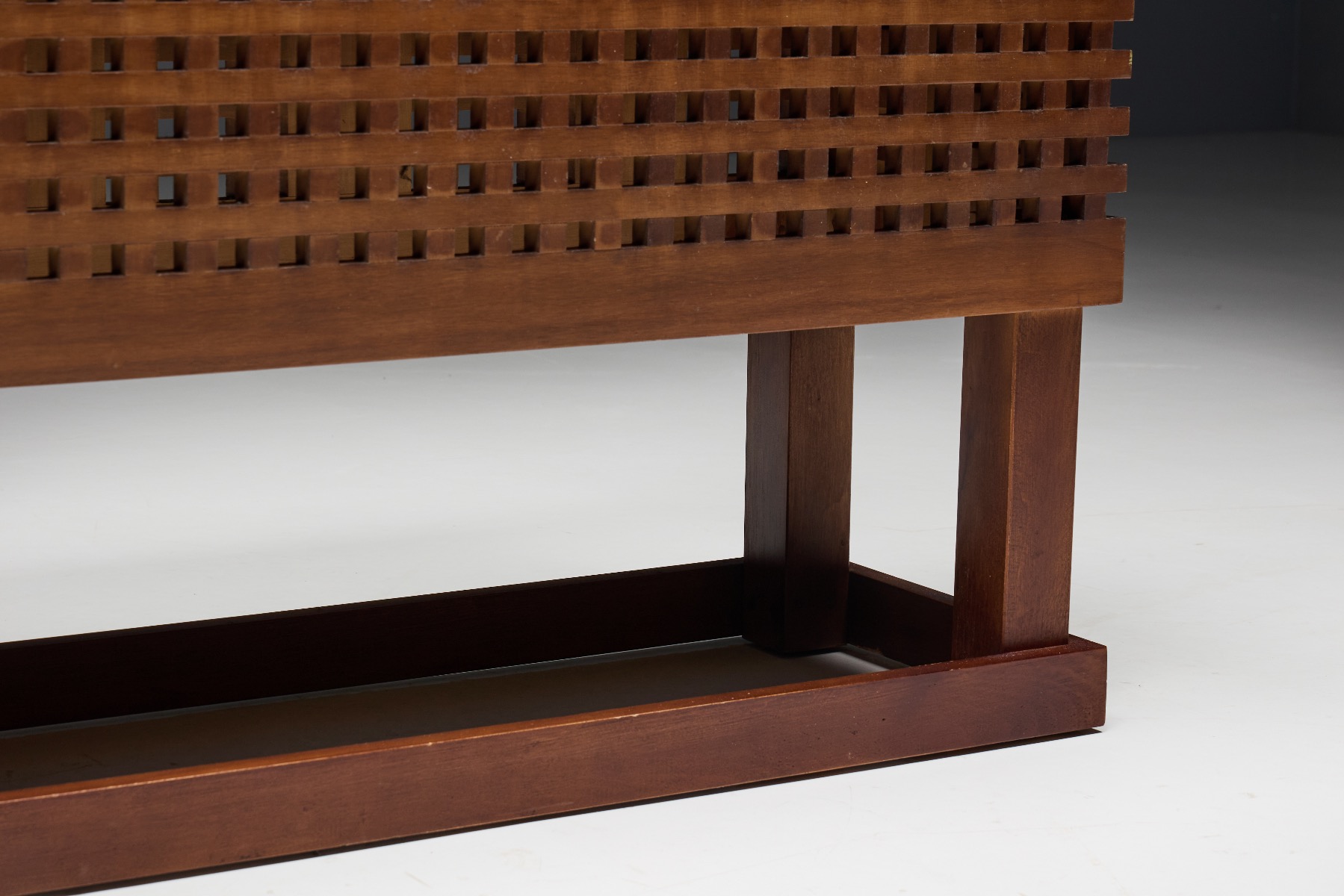 Mid-Century Console Table with Travertine Top - 1960s