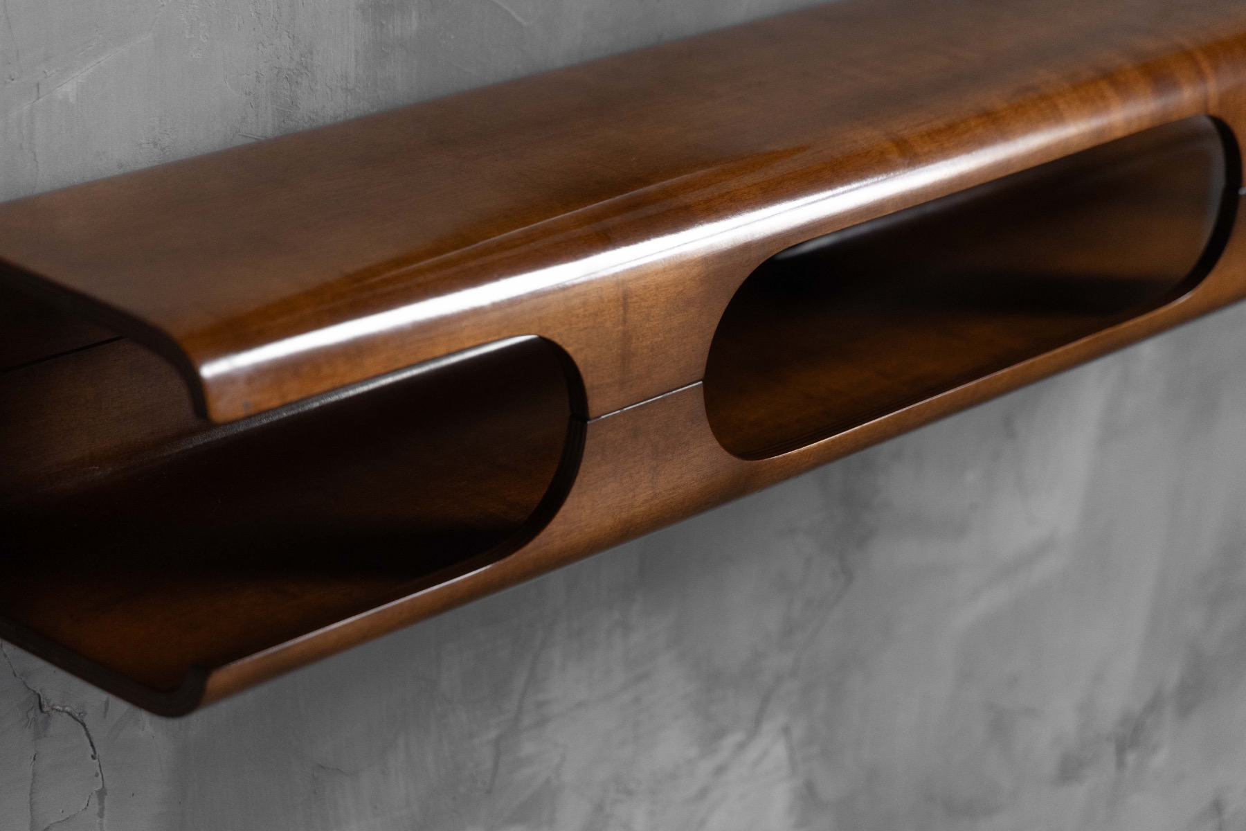 Mid-Century Modern Wall Shelf & Mirror Set, Italy - 1960s