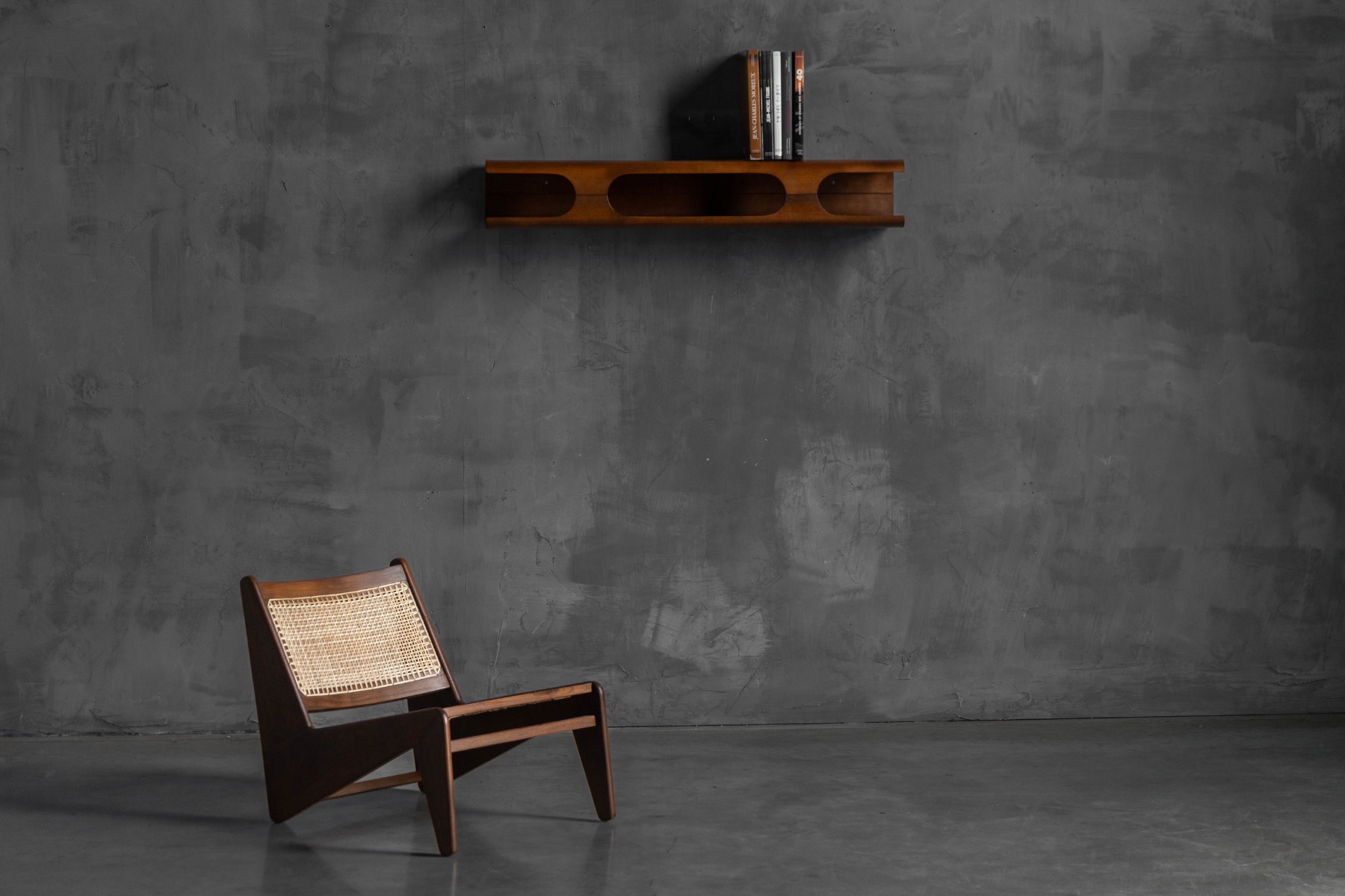 Mid-Century Modern Wall Shelf & Mirror Set, Italy - 1960s